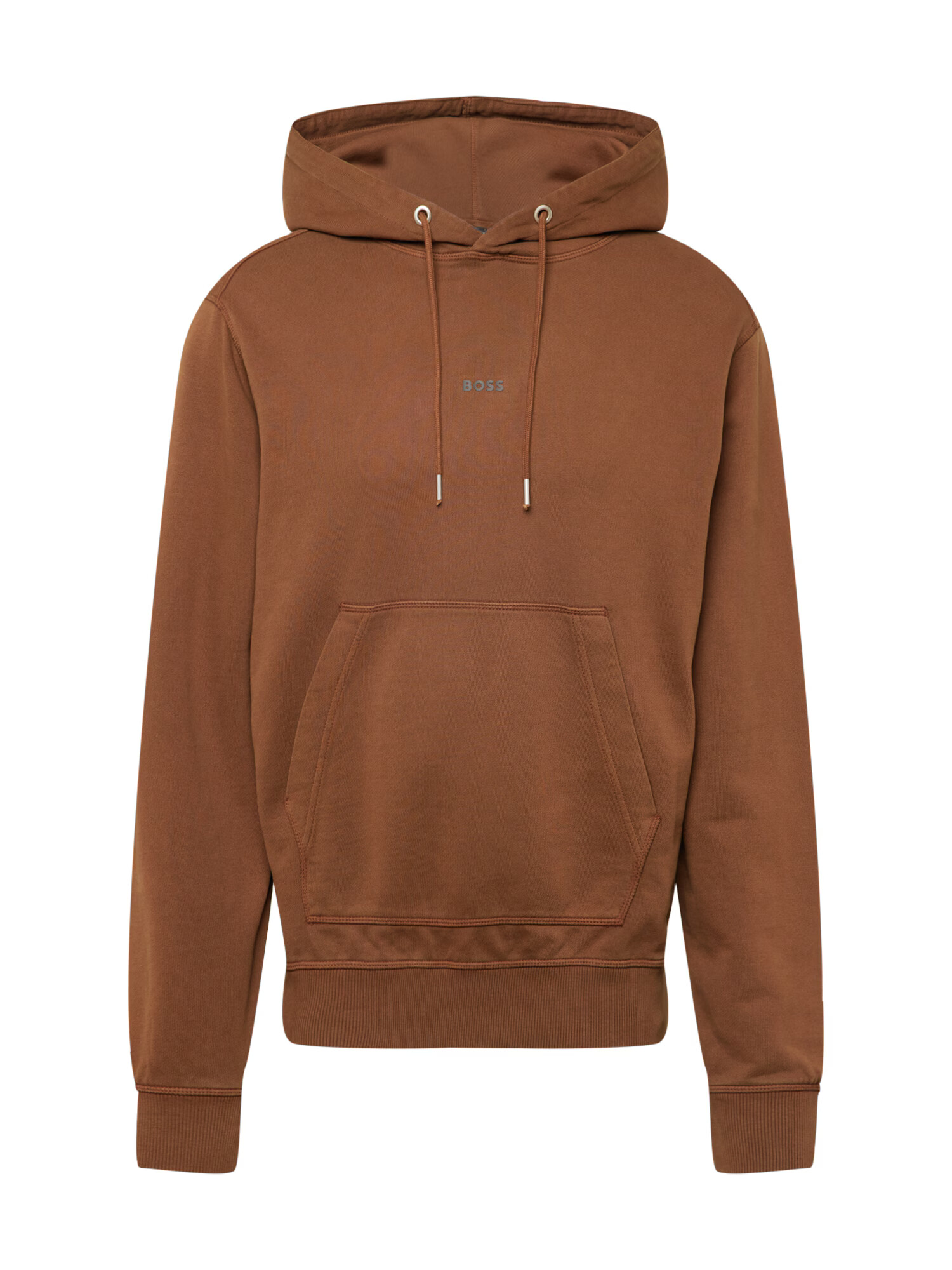 BOSS Orange Majica 'Wefadehoody' rjava / srebrna - Pepit.si