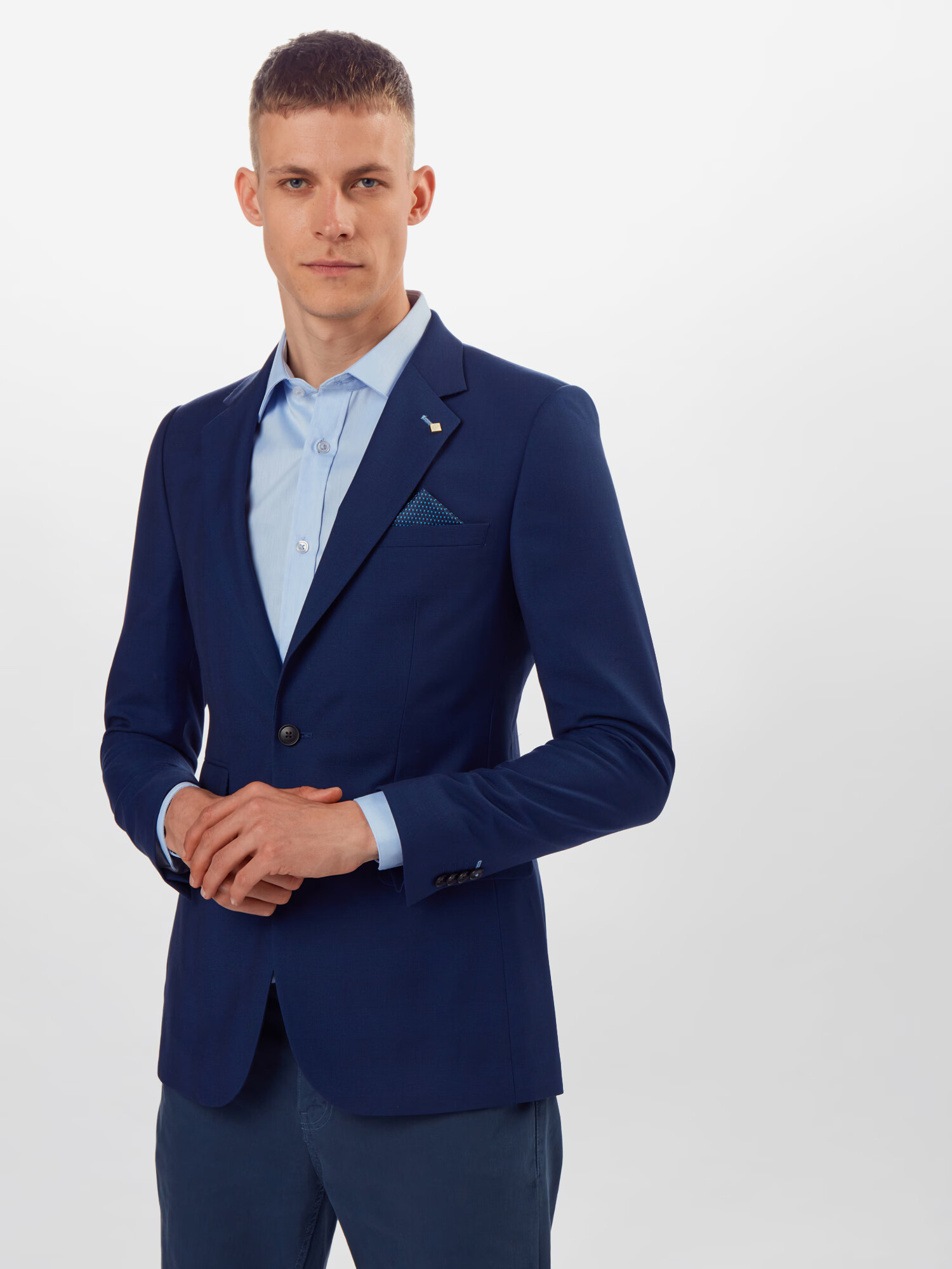 BURTON MENSWEAR LONDON Poslovni suknjič '3 PIECE BLUE SELF CHECK...' mornarska - Pepit.si