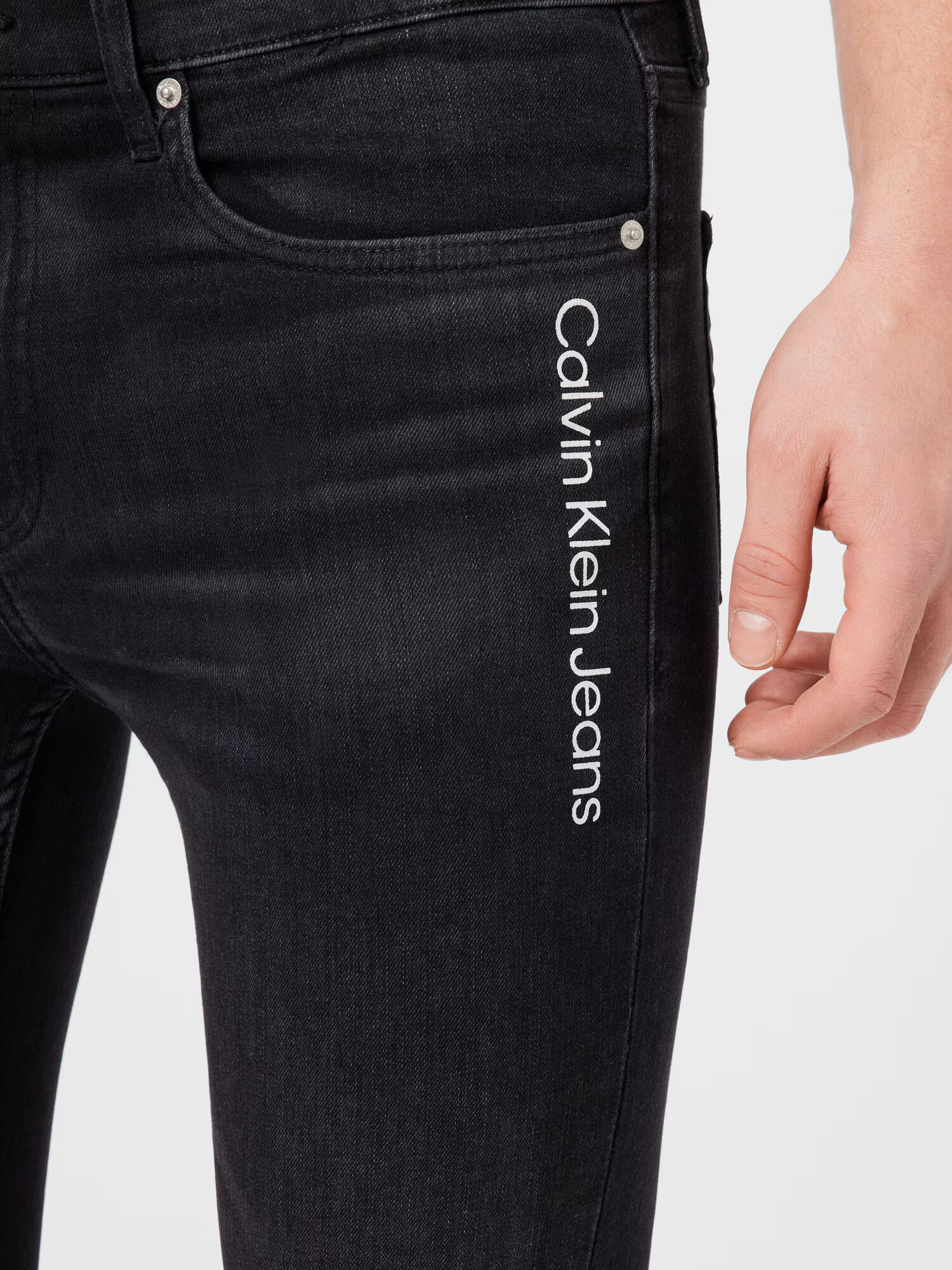 Calvin Klein Jeans Kavbojke črn denim / bela - Pepit.si