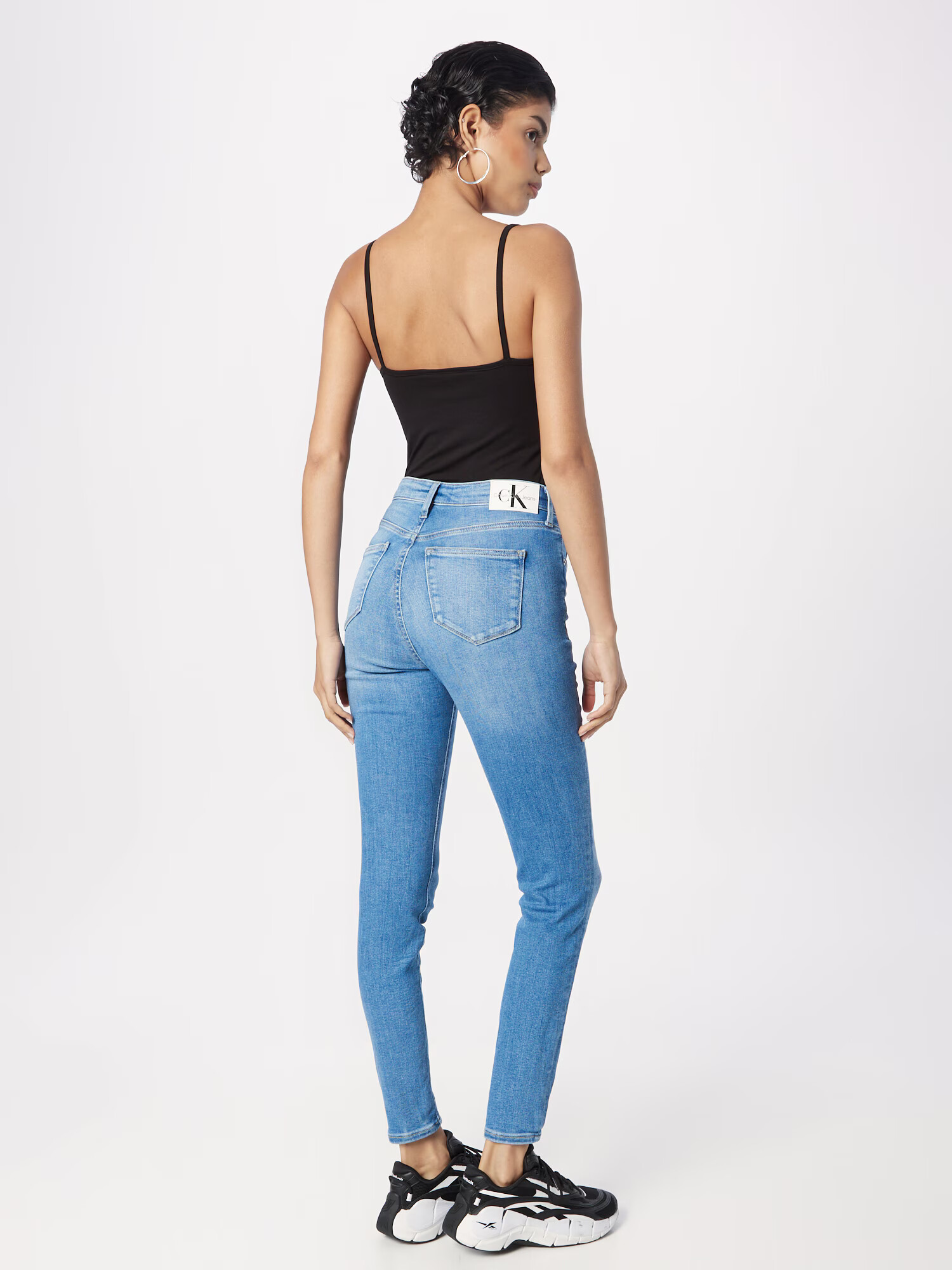 Calvin Klein Jeans Kavbojke moder denim / črna / bela - Pepit.si