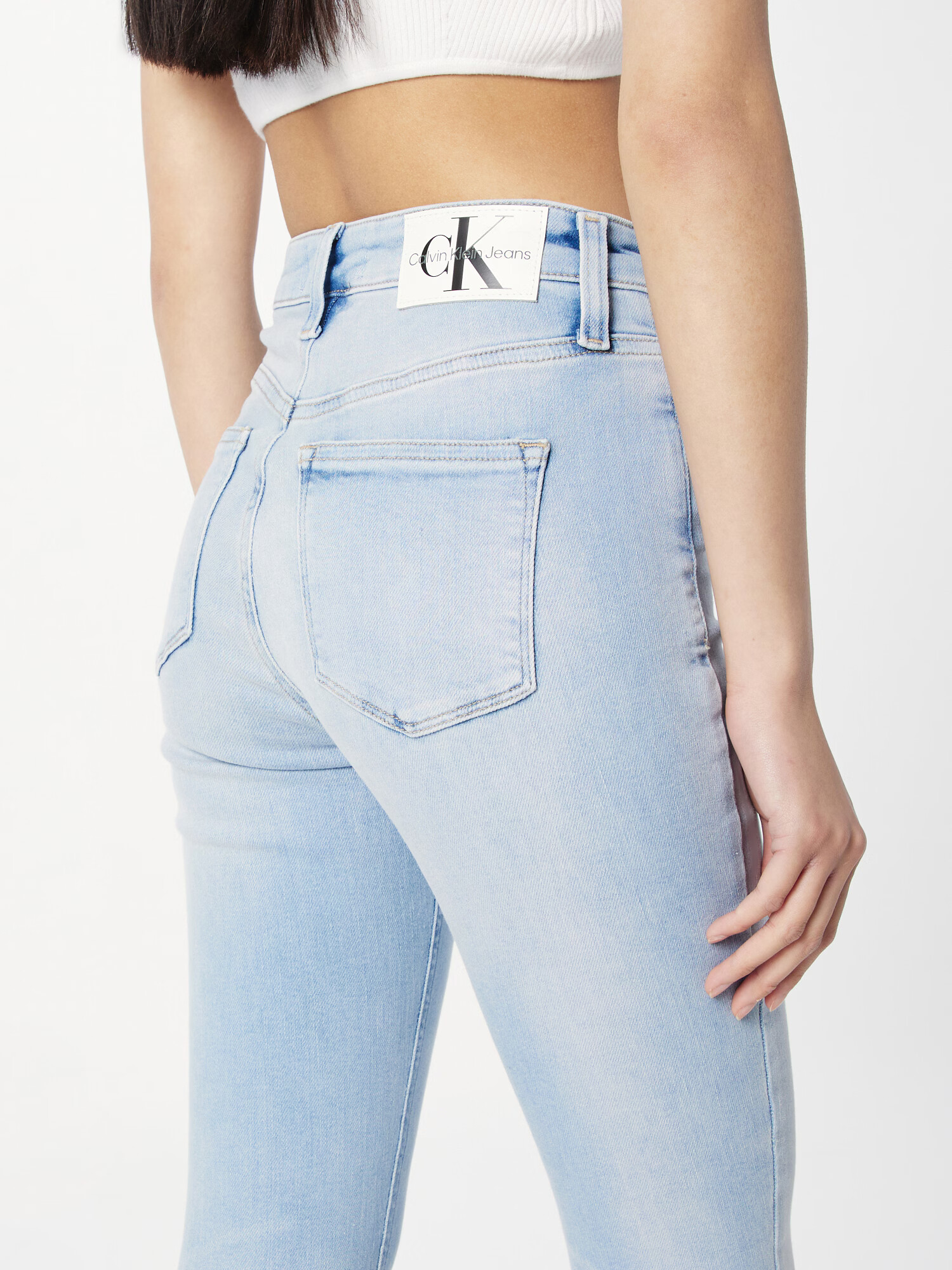 Calvin Klein Jeans Kavbojke moder denim / črna / bela - Pepit.si