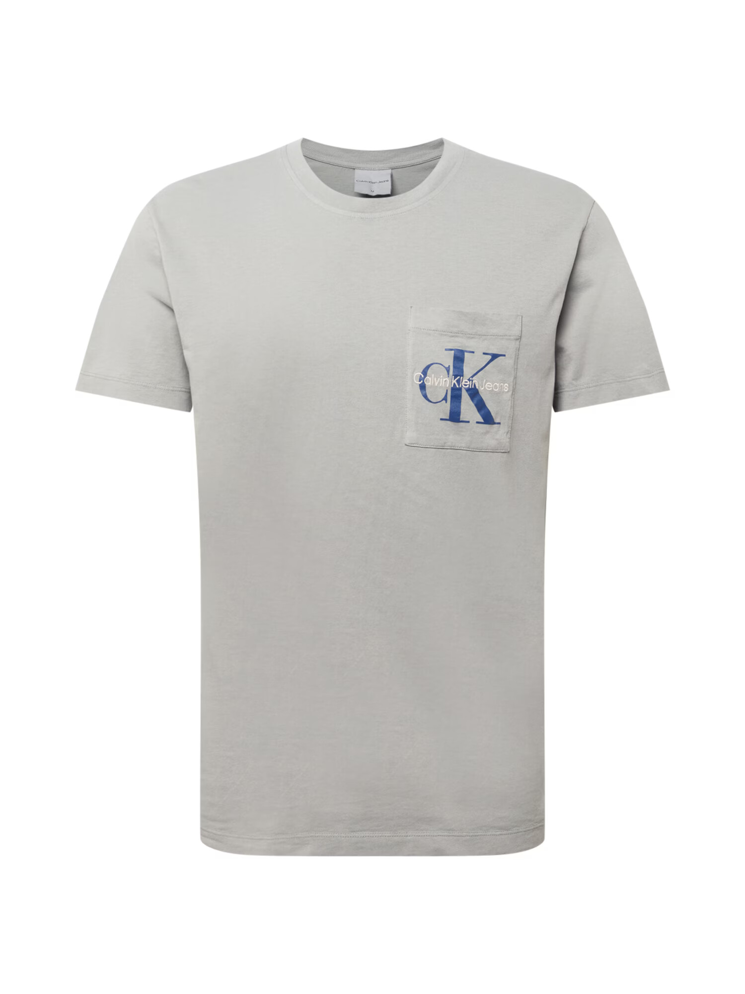 Calvin Klein Jeans Majica '90'S MONOGRAM POCKET TEE' dimno-siva / bela / modra - Pepit.si