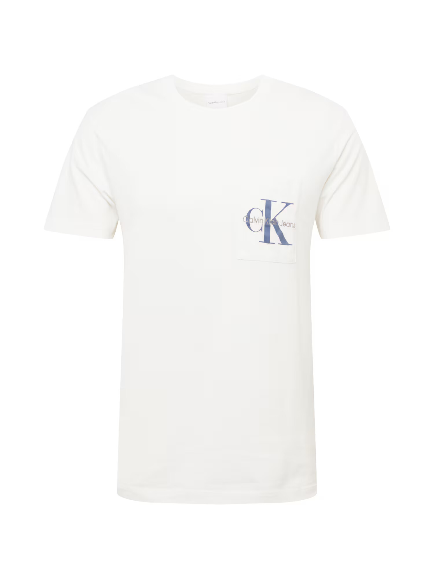 Calvin Klein Jeans Majica '90'S MONOGRAM POCKET TEE' nebeško modra / siva / bež - Pepit.si