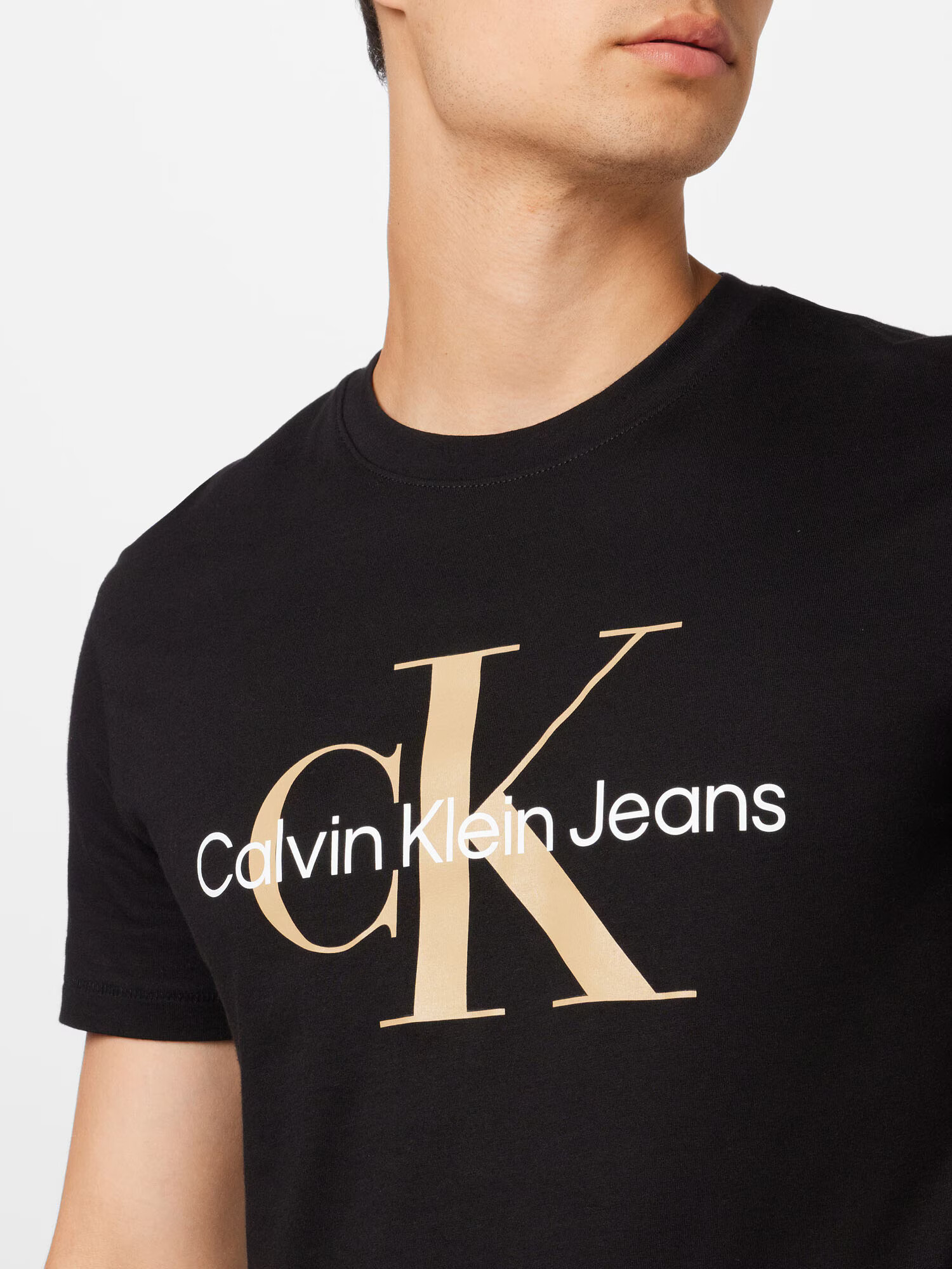 Calvin Klein Jeans Majica bež / črna / bela - Pepit.si