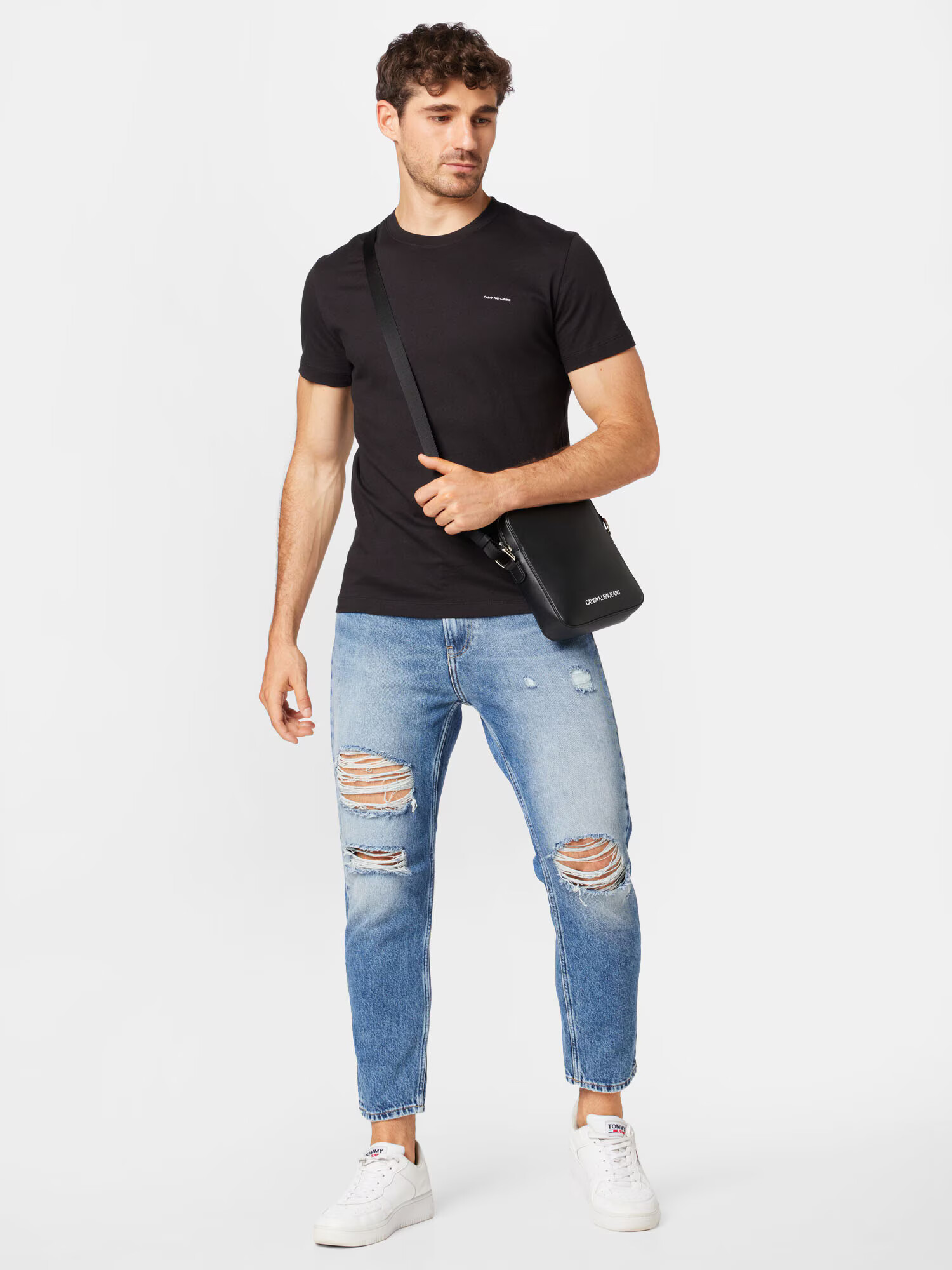 Calvin Klein Jeans Majica bež / črna / bela - Pepit.si