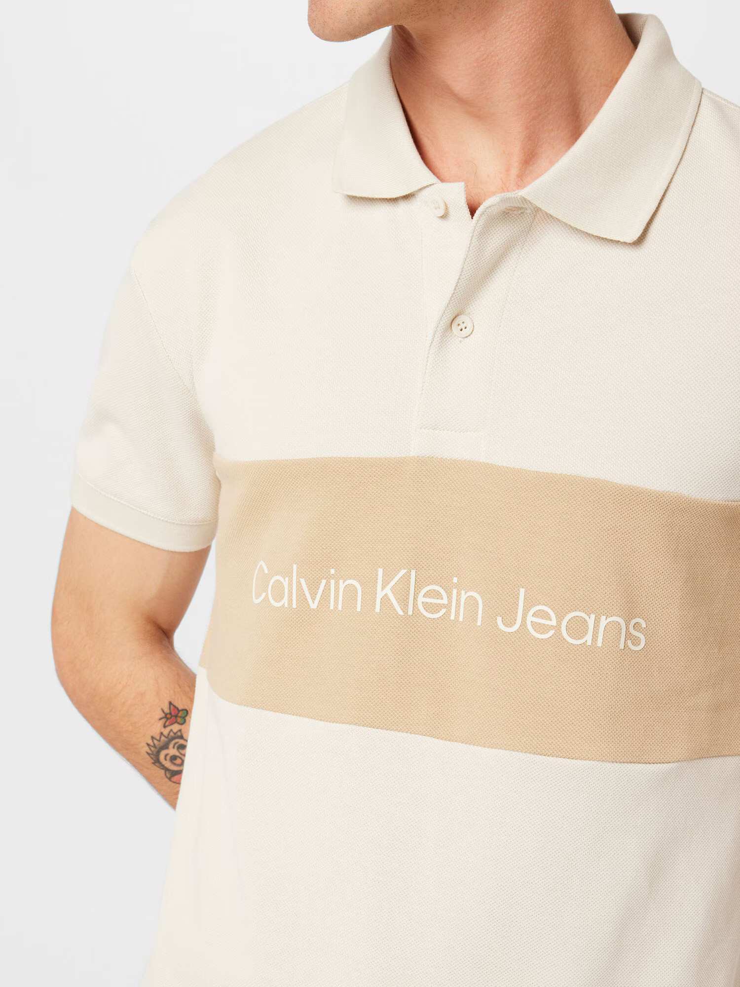 Calvin Klein Jeans Majica bež / temno bež - Pepit.si