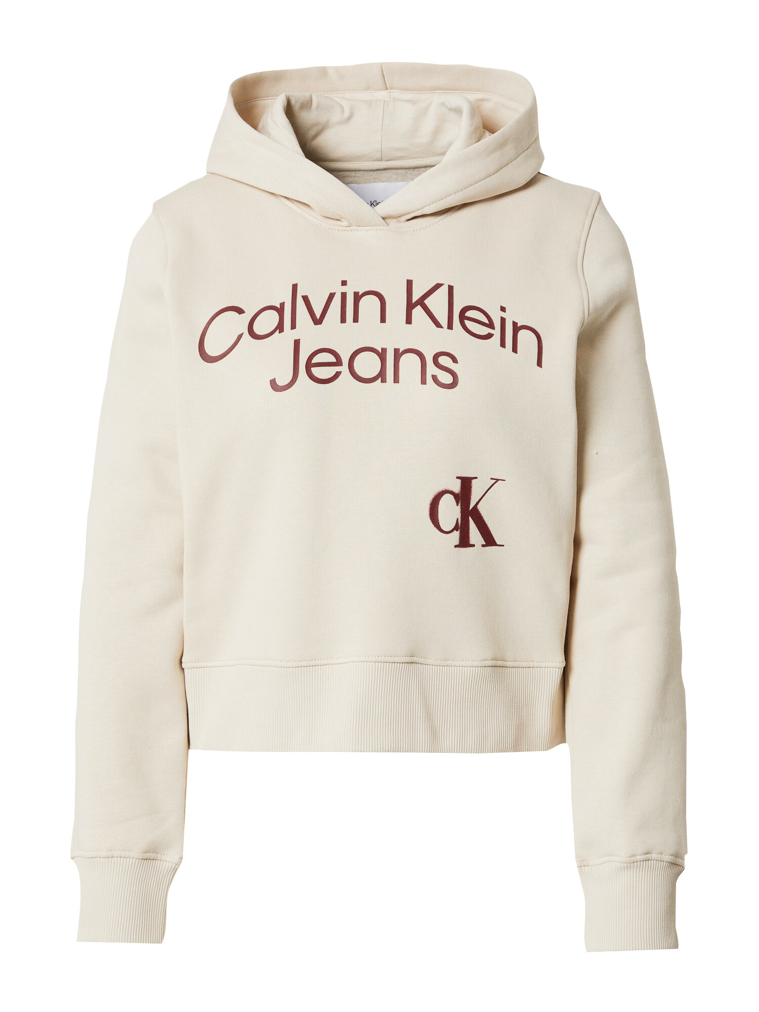 Calvin Klein Jeans Majica bež / vinsko rdeča - Pepit.si