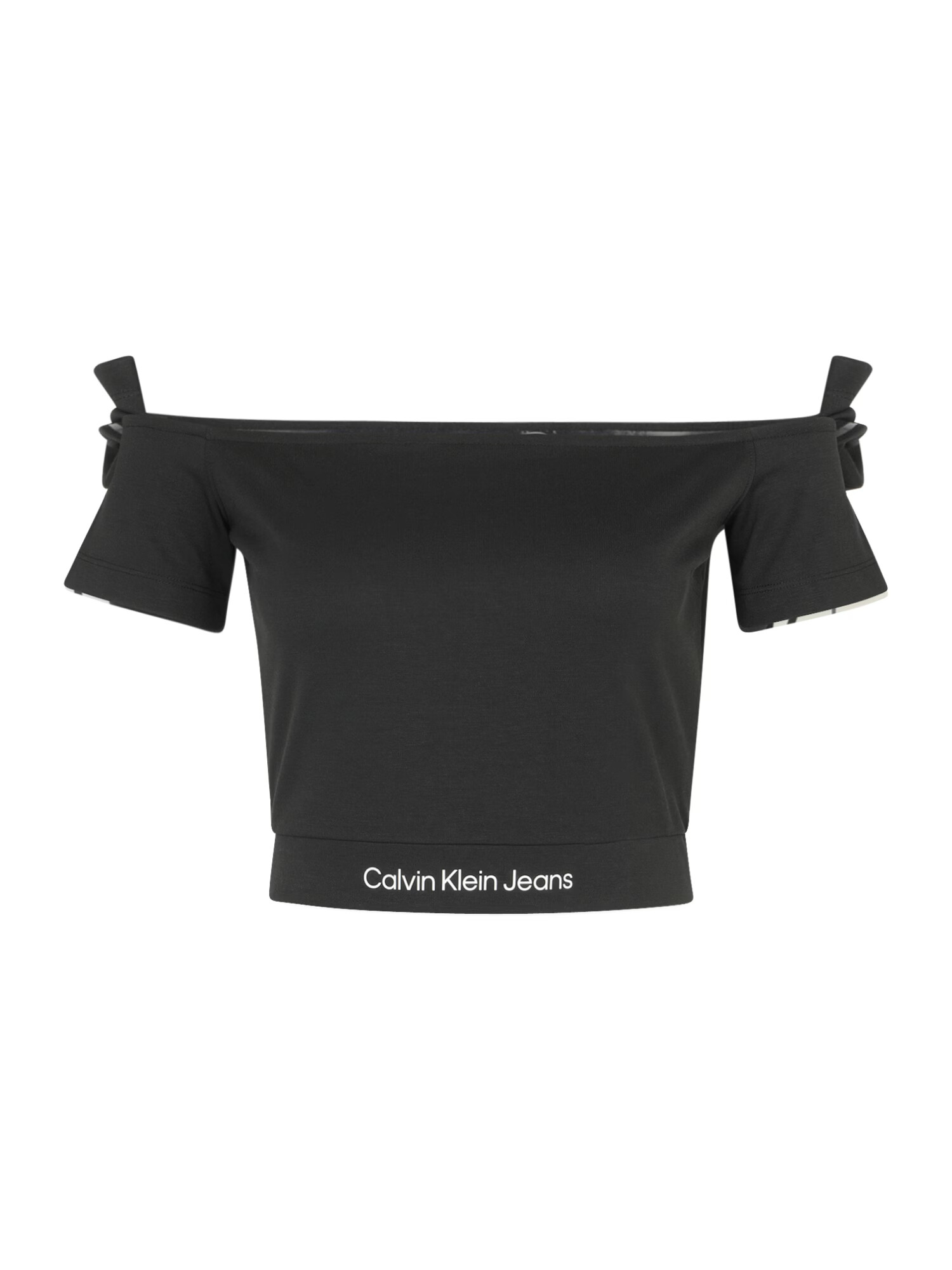 Calvin Klein Jeans Majica črna / bela - Pepit.si