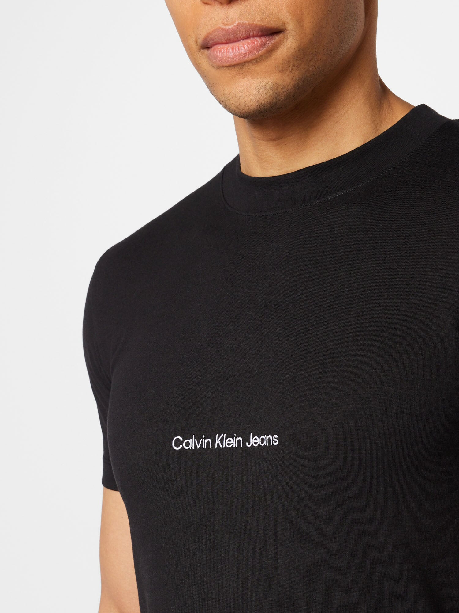 Calvin Klein Jeans Majica črna / bela - Pepit.si