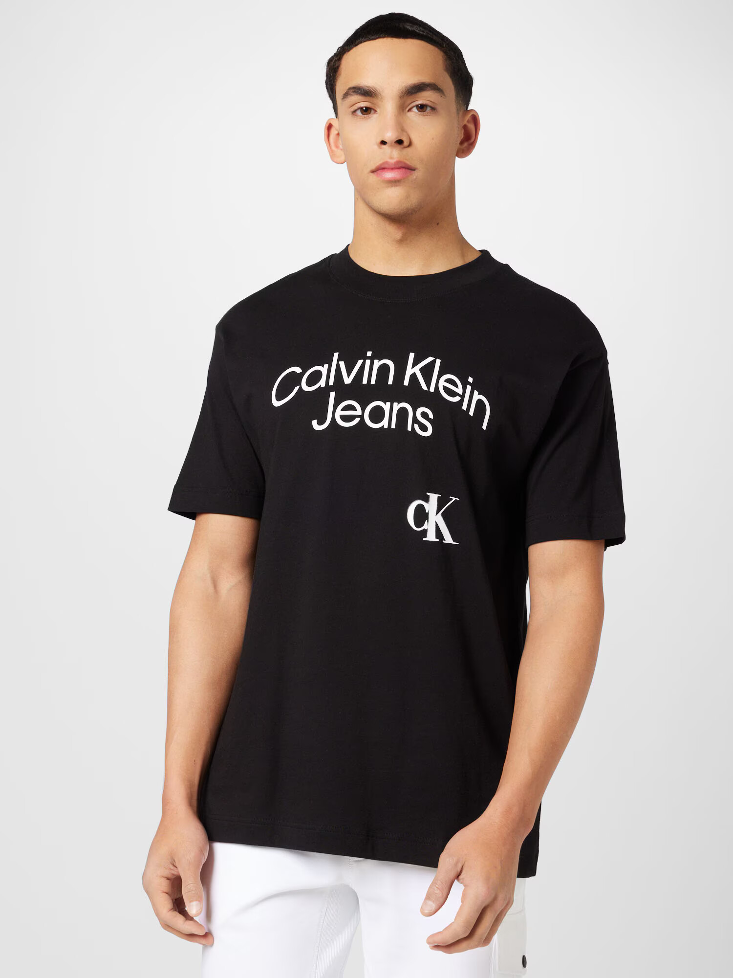 Calvin Klein Jeans Majica črna / bela - Pepit.si