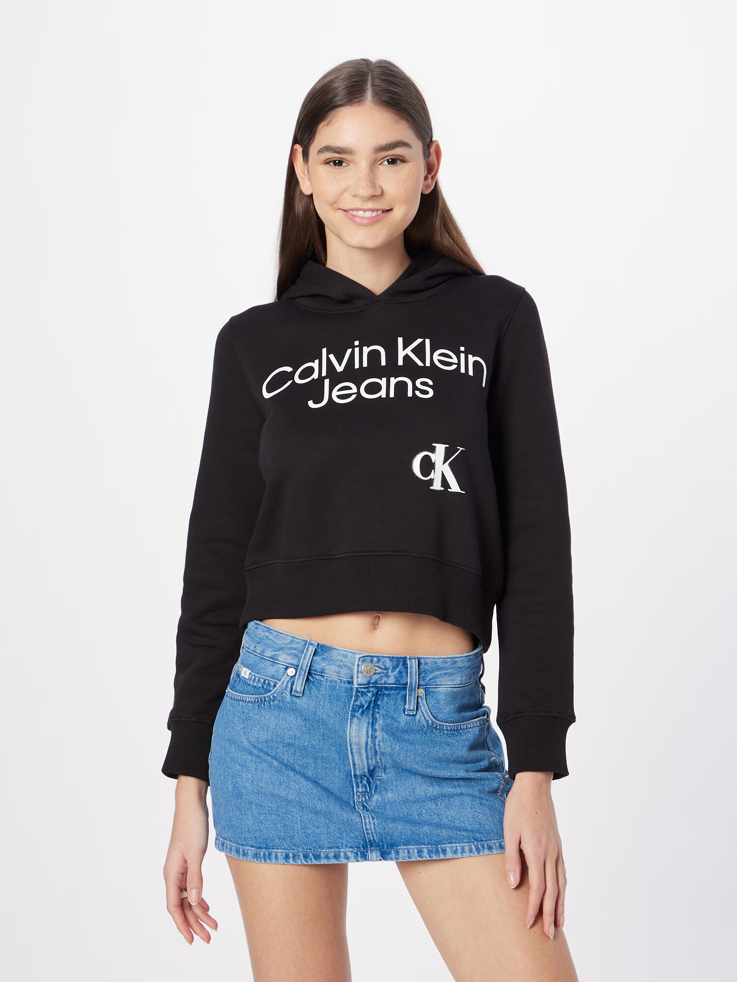 Calvin Klein Jeans Majica črna / bela - Pepit.si