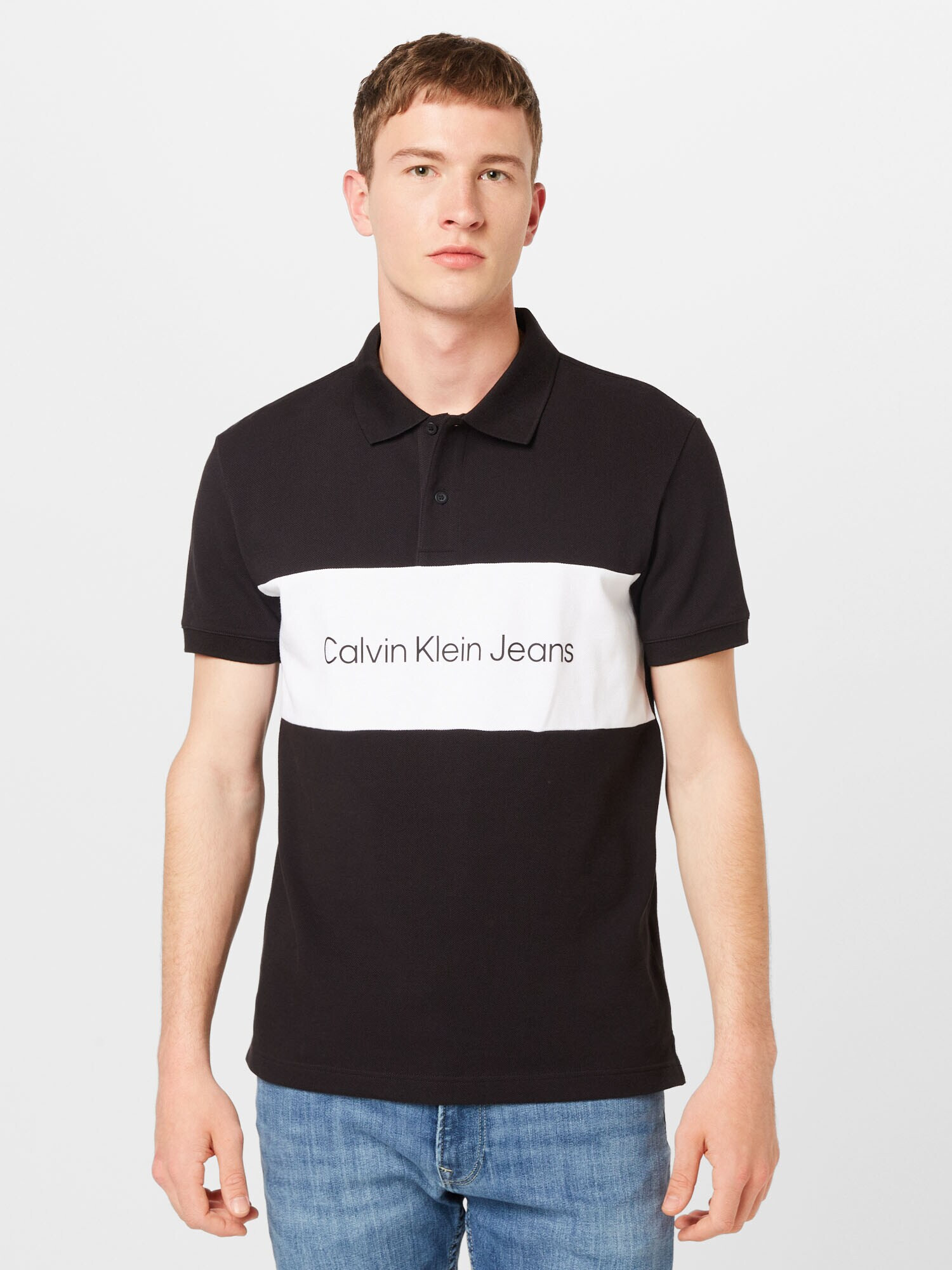 Calvin Klein Jeans Majica črna / bela - Pepit.si