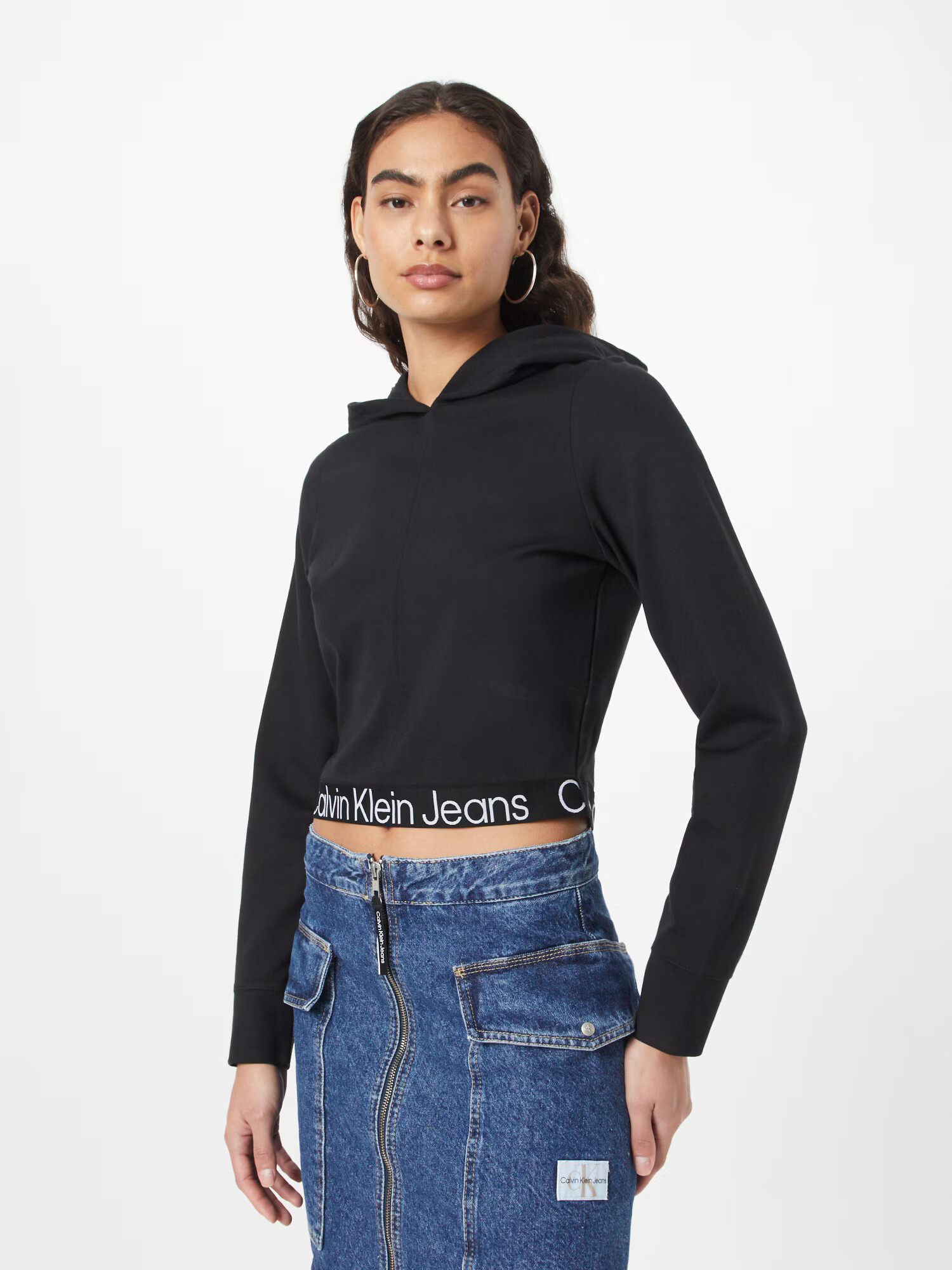 Calvin Klein Jeans Majica 'MILANO' črna / bela - Pepit.si