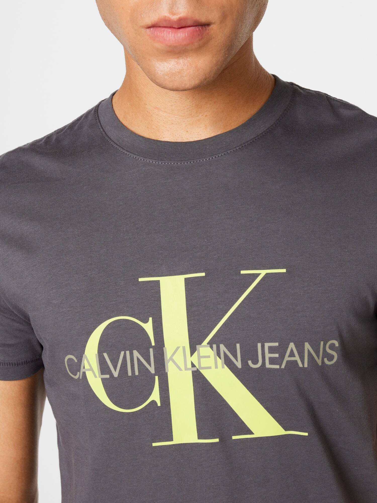 Calvin Klein Jeans Majica temno siva / neonsko zelena - Pepit.si