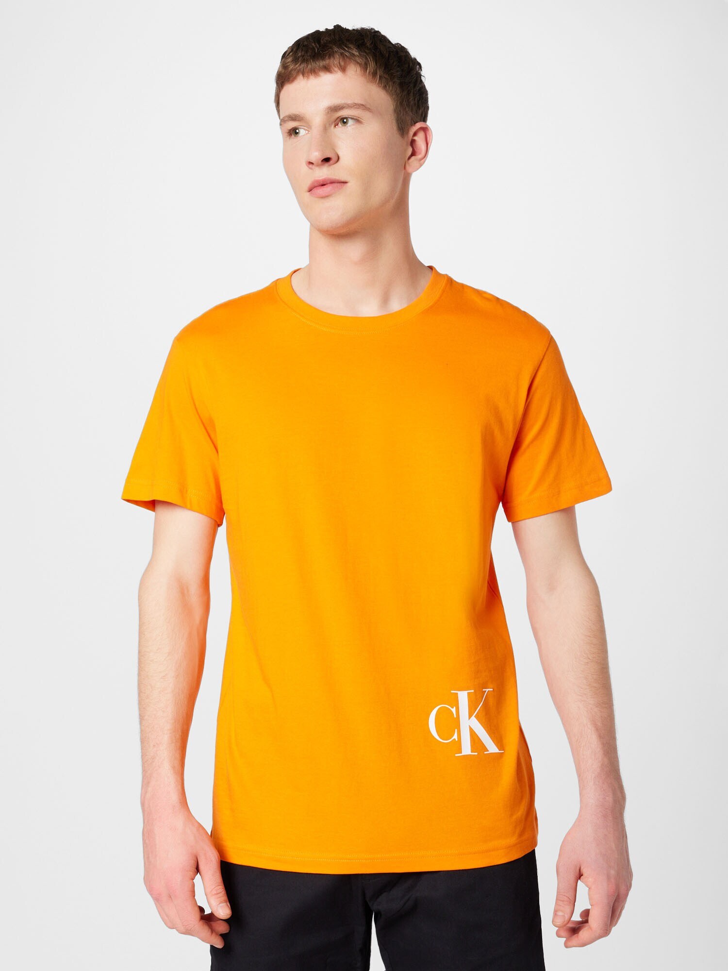 Calvin Klein Jeans Majica svetlo oranžna / bela - Pepit.si