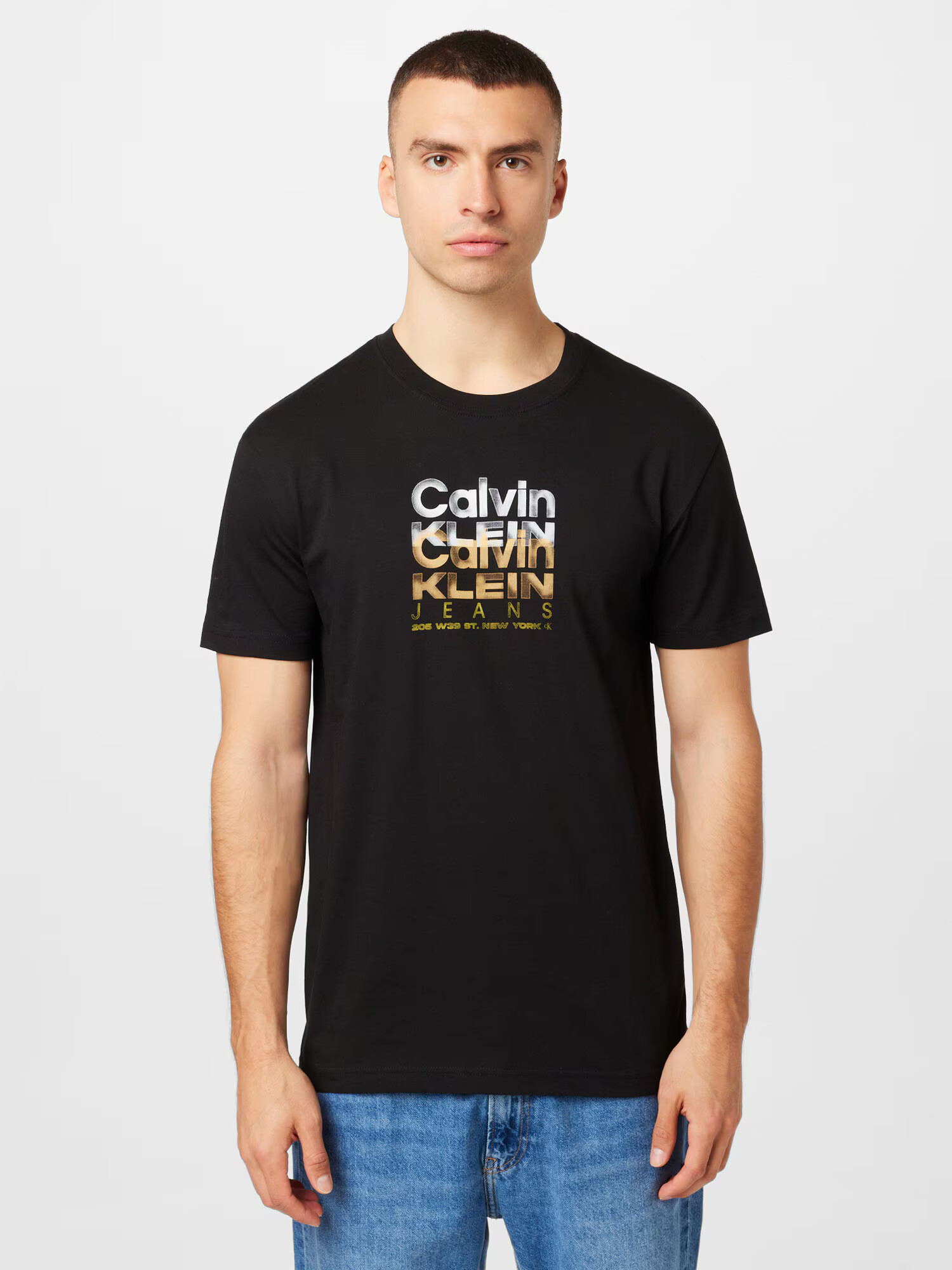 Calvin Klein Jeans Majica svetlo rjava / rumena / svetlo siva / črna - Pepit.si