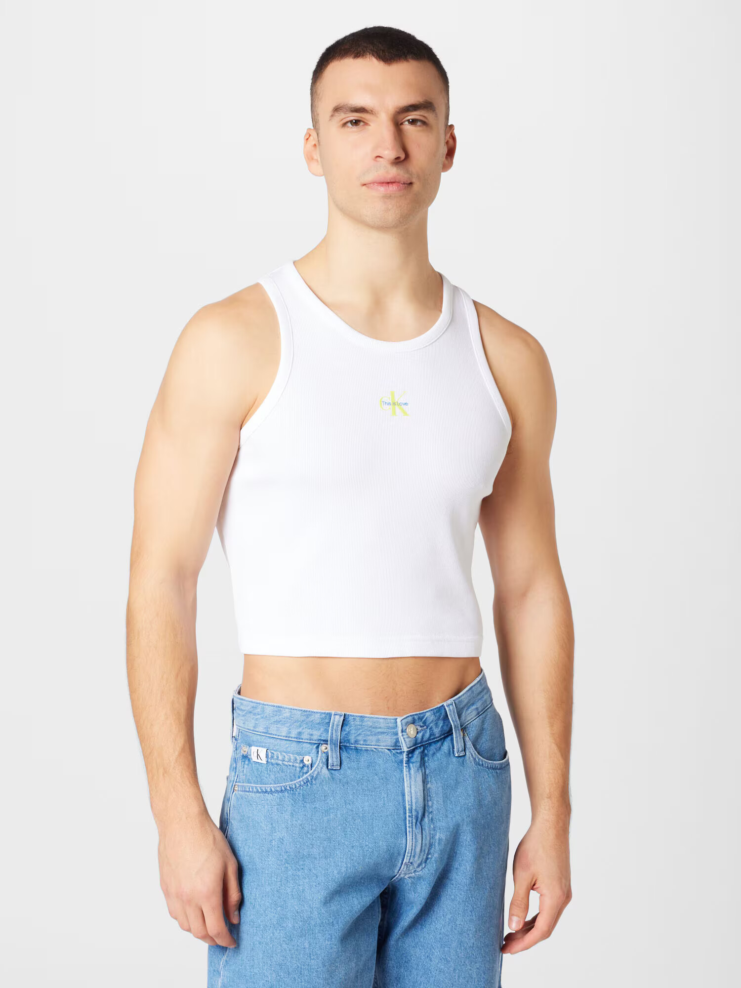 Calvin Klein Jeans Majica svetlo rumena / črna / bela - Pepit.si