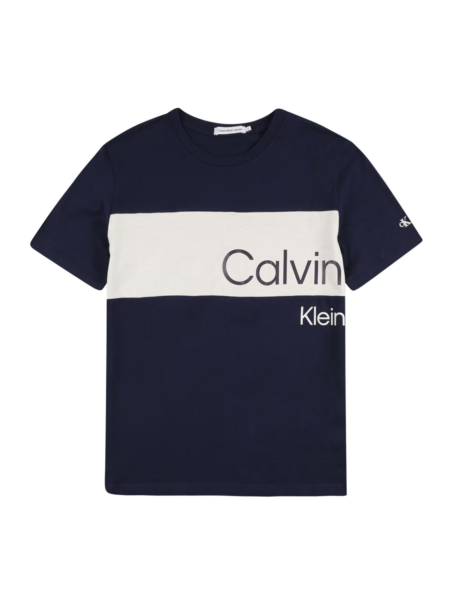 Calvin Klein Jeans Majica temno modra / bela - Pepit.si