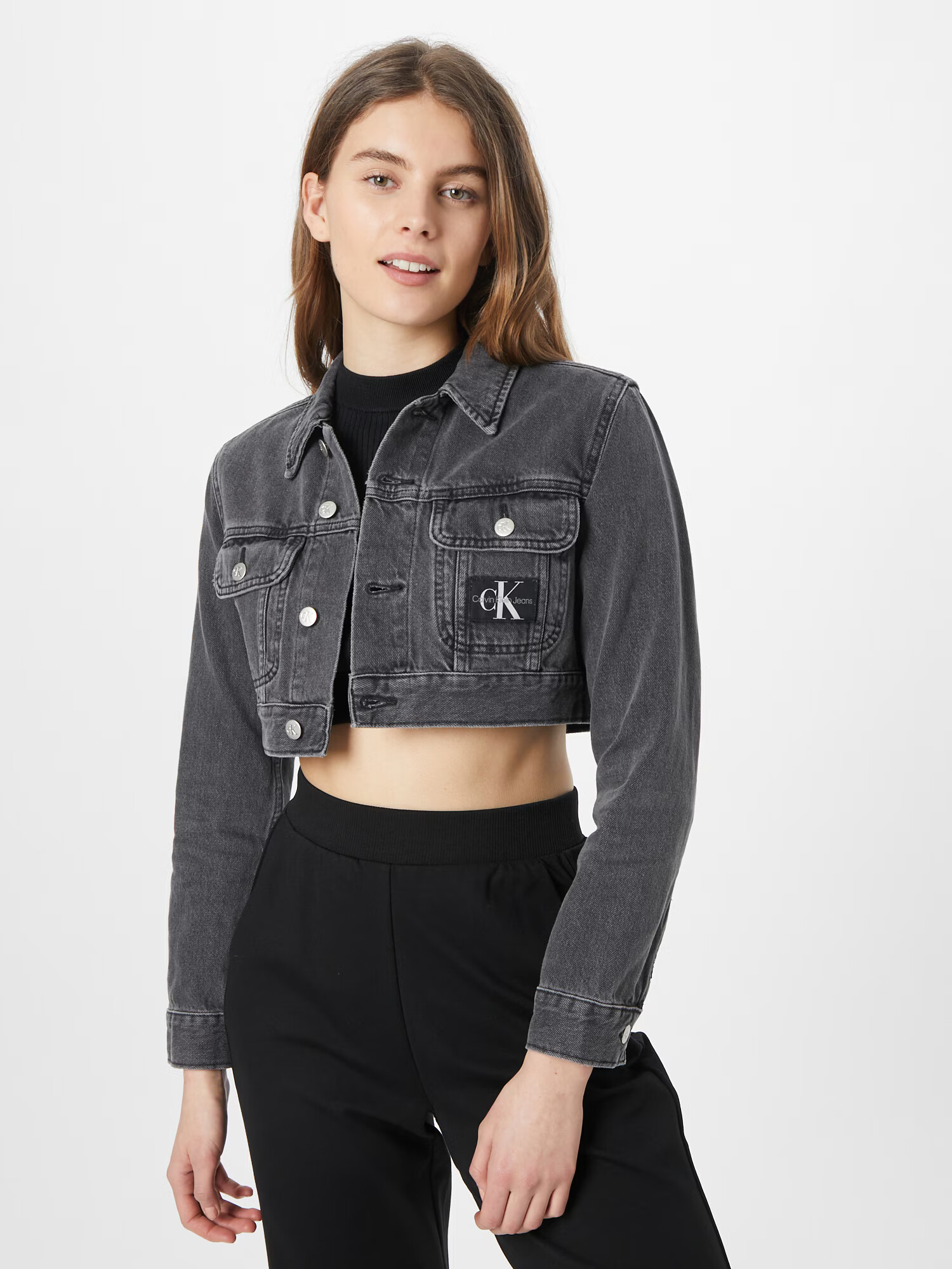 Calvin Klein Jeans Prehodna jakna črn denim - Pepit.si