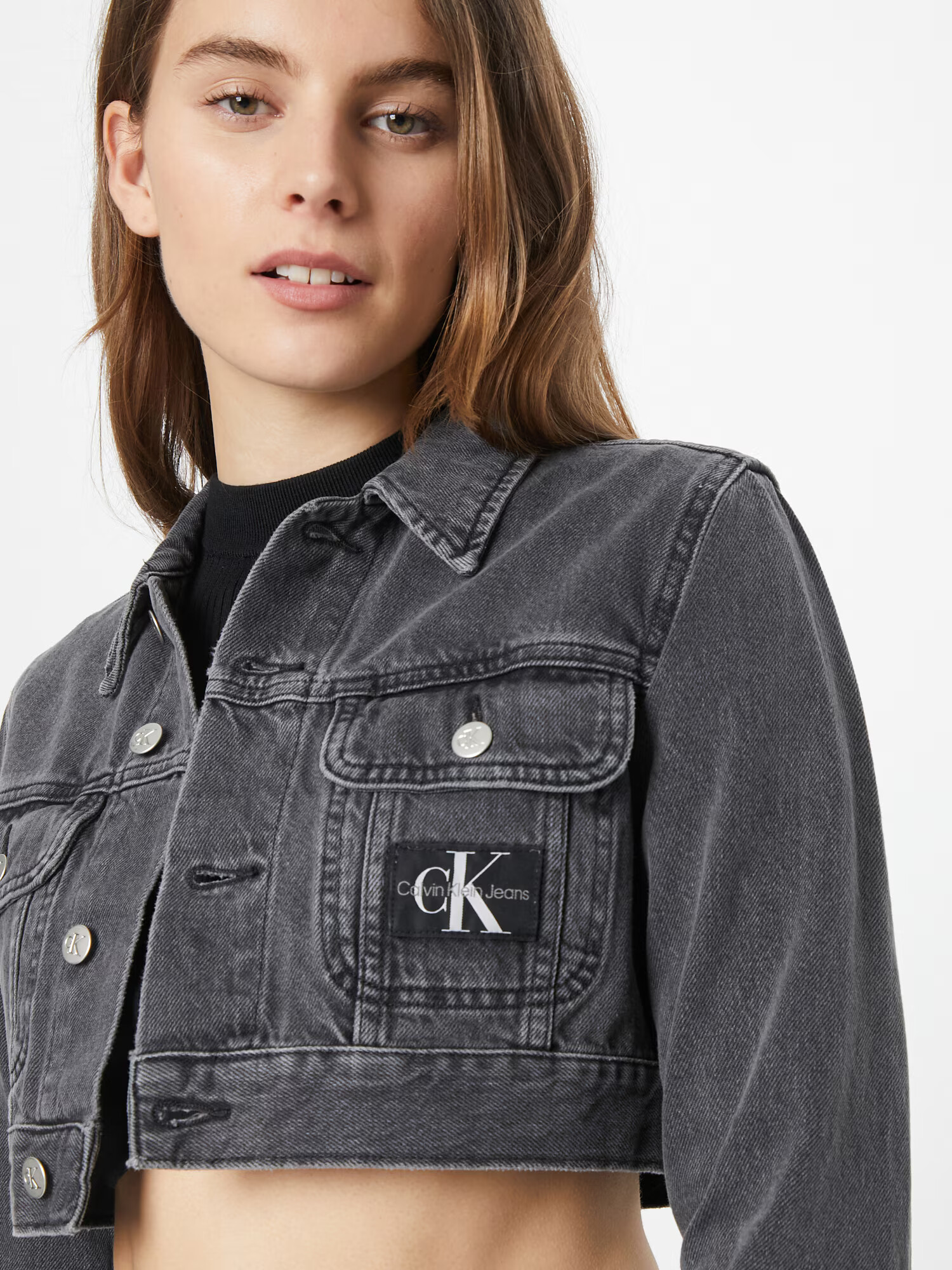 Calvin Klein Jeans Prehodna jakna črn denim - Pepit.si