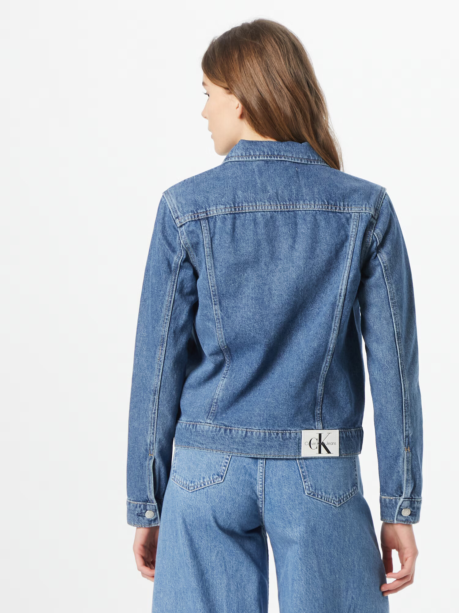 Calvin Klein Jeans Prehodna jakna moder denim / črna / bela - Pepit.si