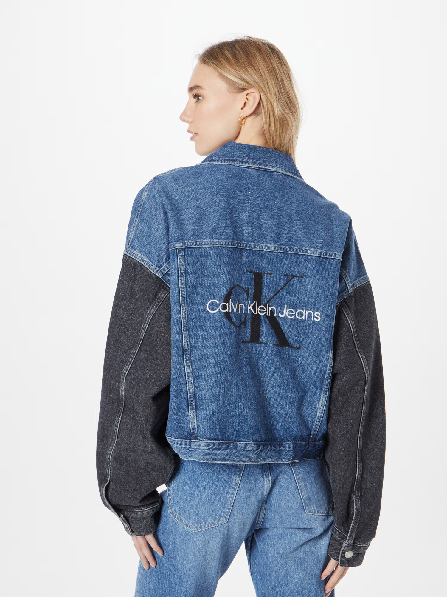 Calvin Klein Jeans Prehodna jakna moder denim / temno modra / črn denim / bela - Pepit.si