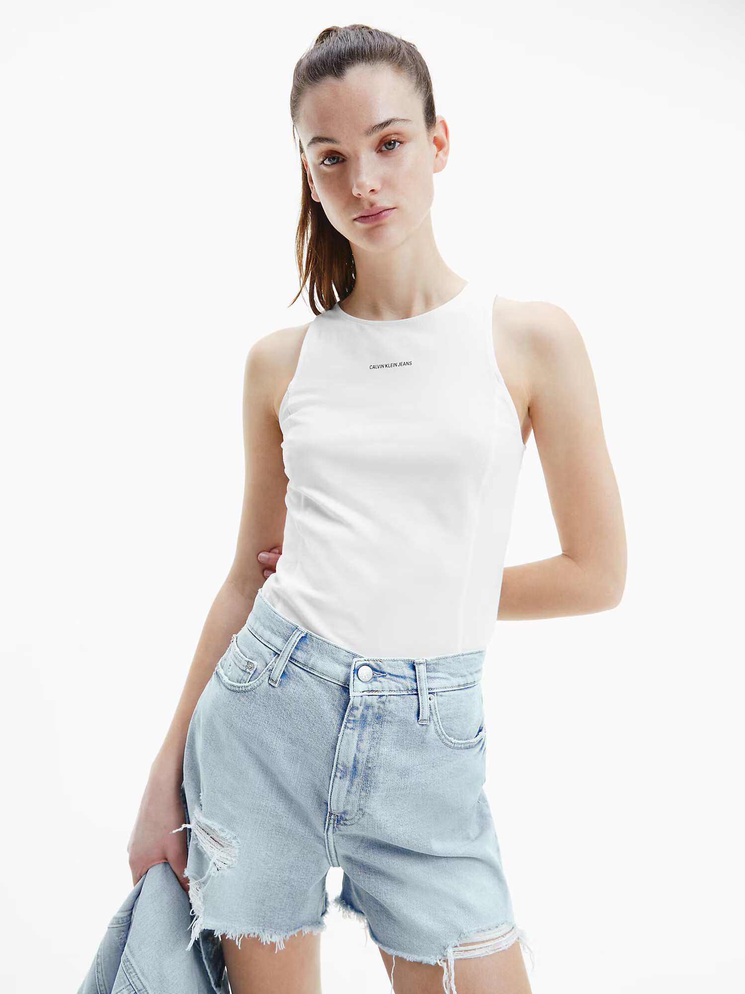 Calvin Klein Jeans Top bela - Pepit.si