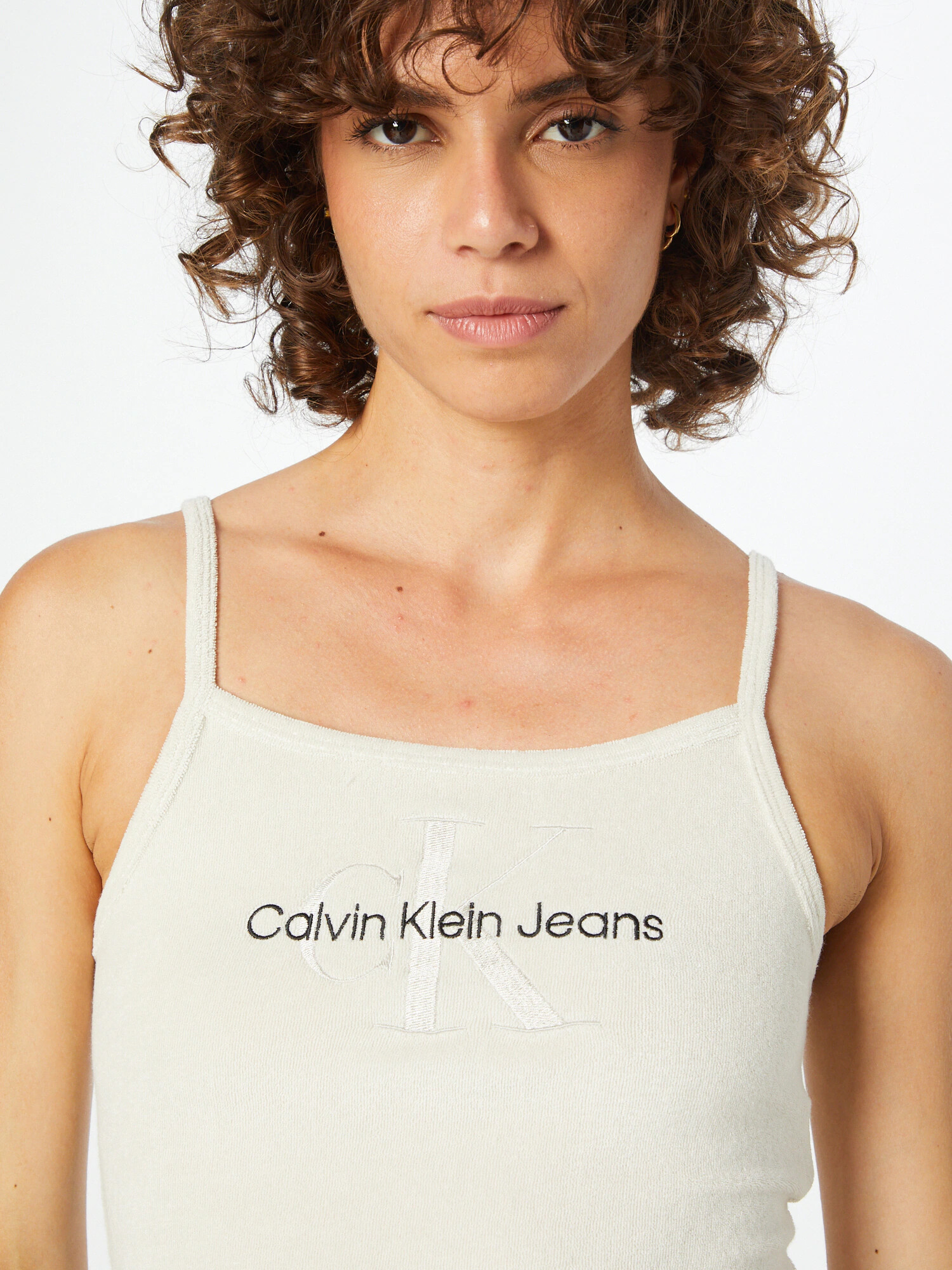 Calvin Klein Jeans Top črna / srebrna / bela - Pepit.si