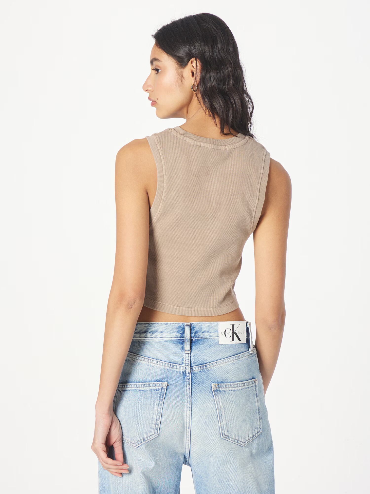 Calvin Klein Jeans Top 'MINERAL' temno rjava / antracit / barva blata - Pepit.si