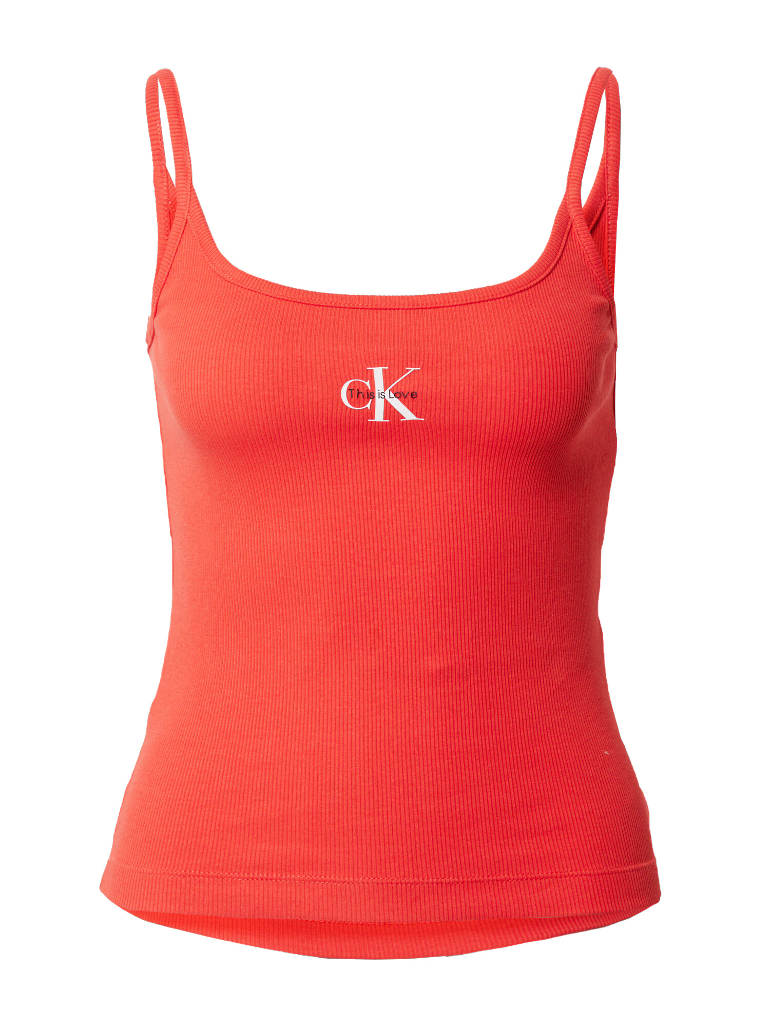 Calvin Klein Jeans Top oranžno rdeča / črna / bela - Pepit.si