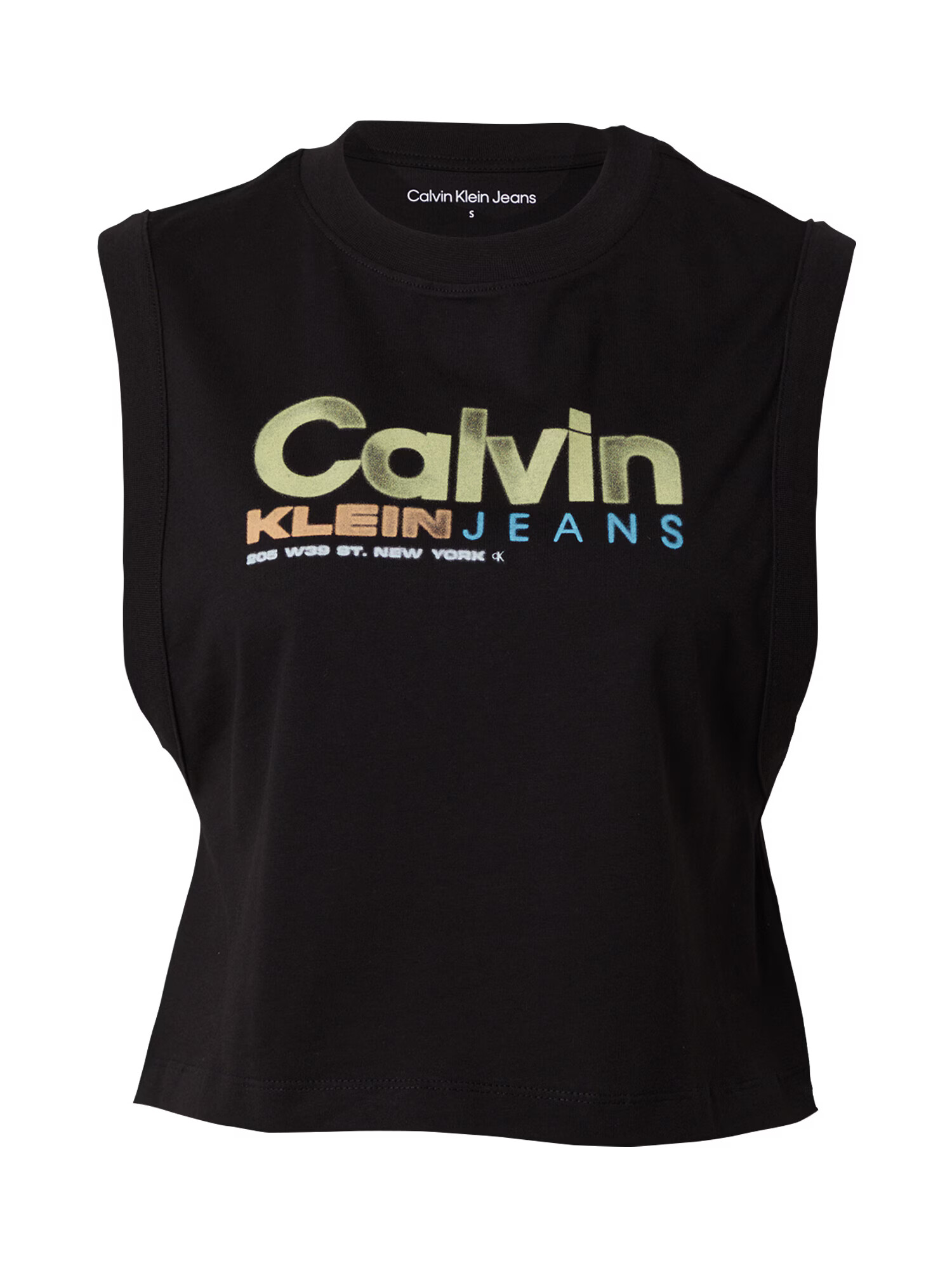 Calvin Klein Jeans Top pastelno modra / svetlo zelena / črna / bela - Pepit.si