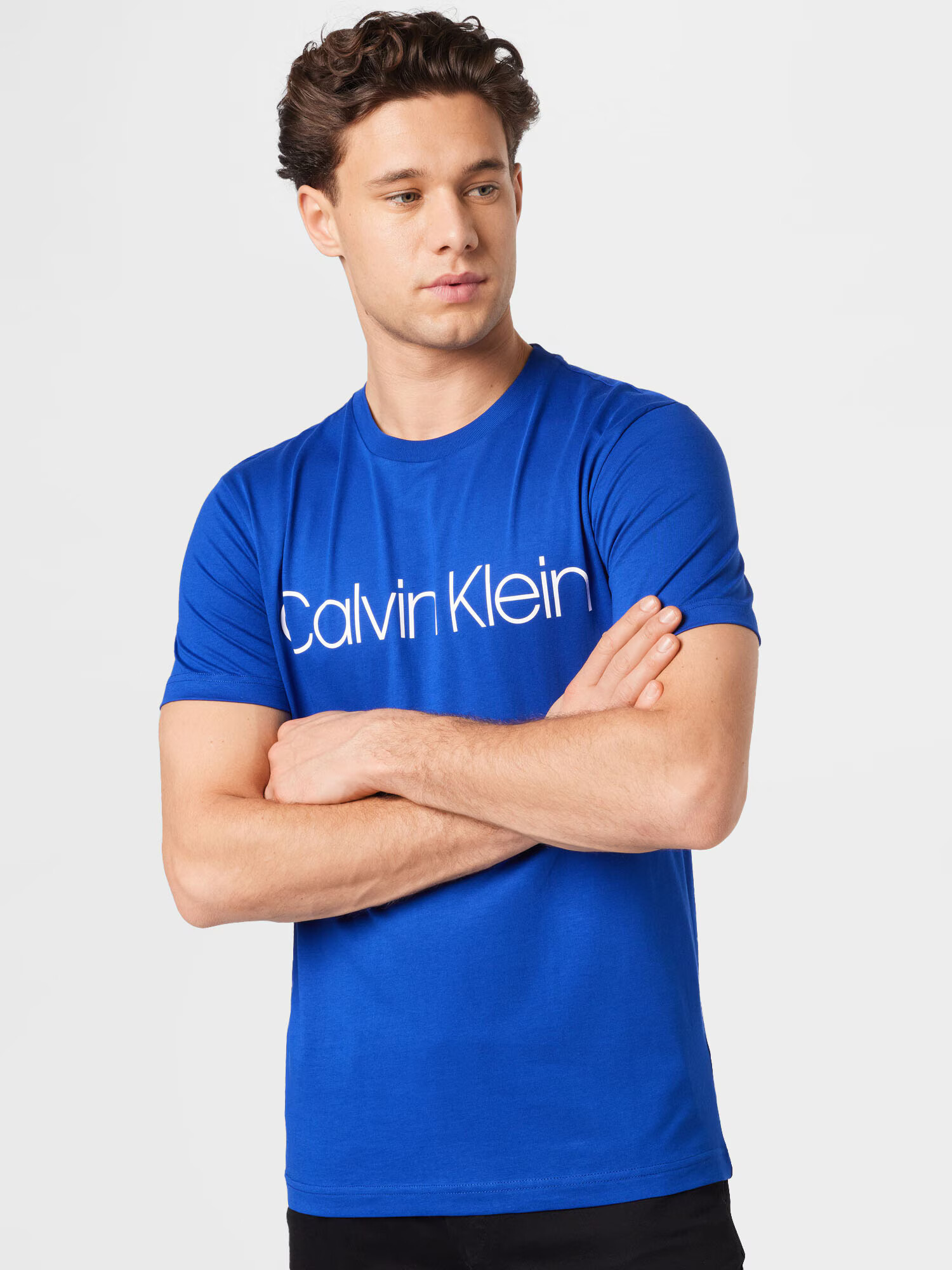 Calvin Klein Majica kraljevo modra / bela - Pepit.si