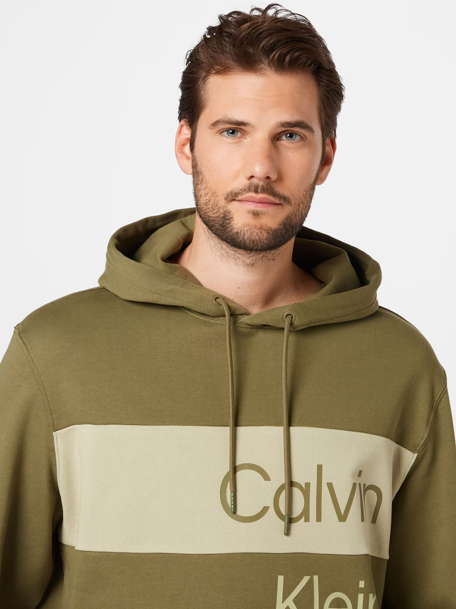 Calvin Klein Majica kremna / oliva - Pepit.si