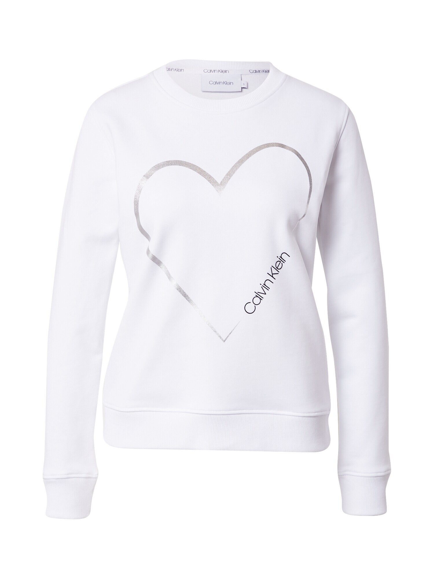 Calvin Klein Majica 'VALENTINES' bela / črna / srebrna - Pepit.si