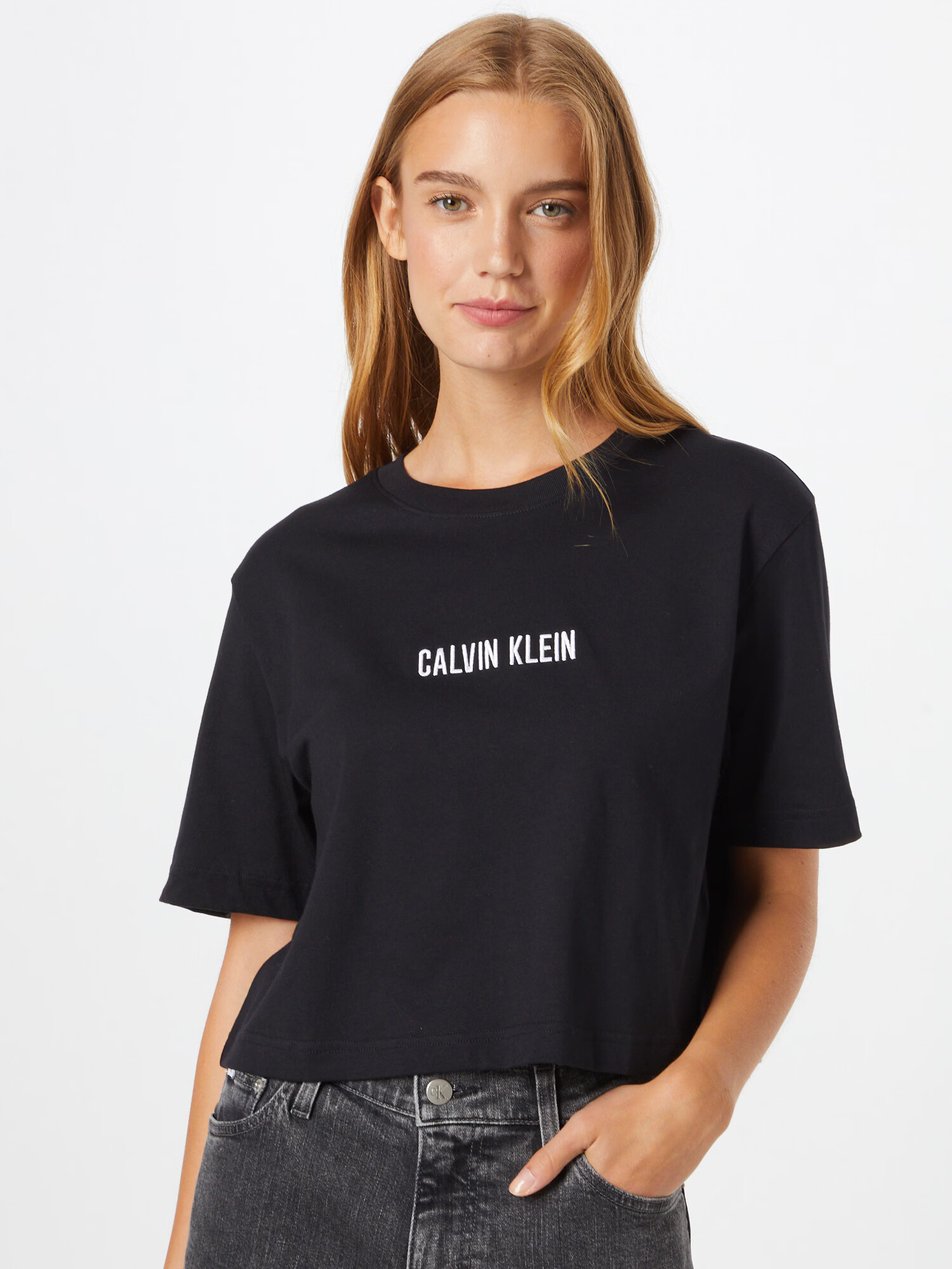 Calvin Klein Performance Funkcionalna majica črna / bela - Pepit.si