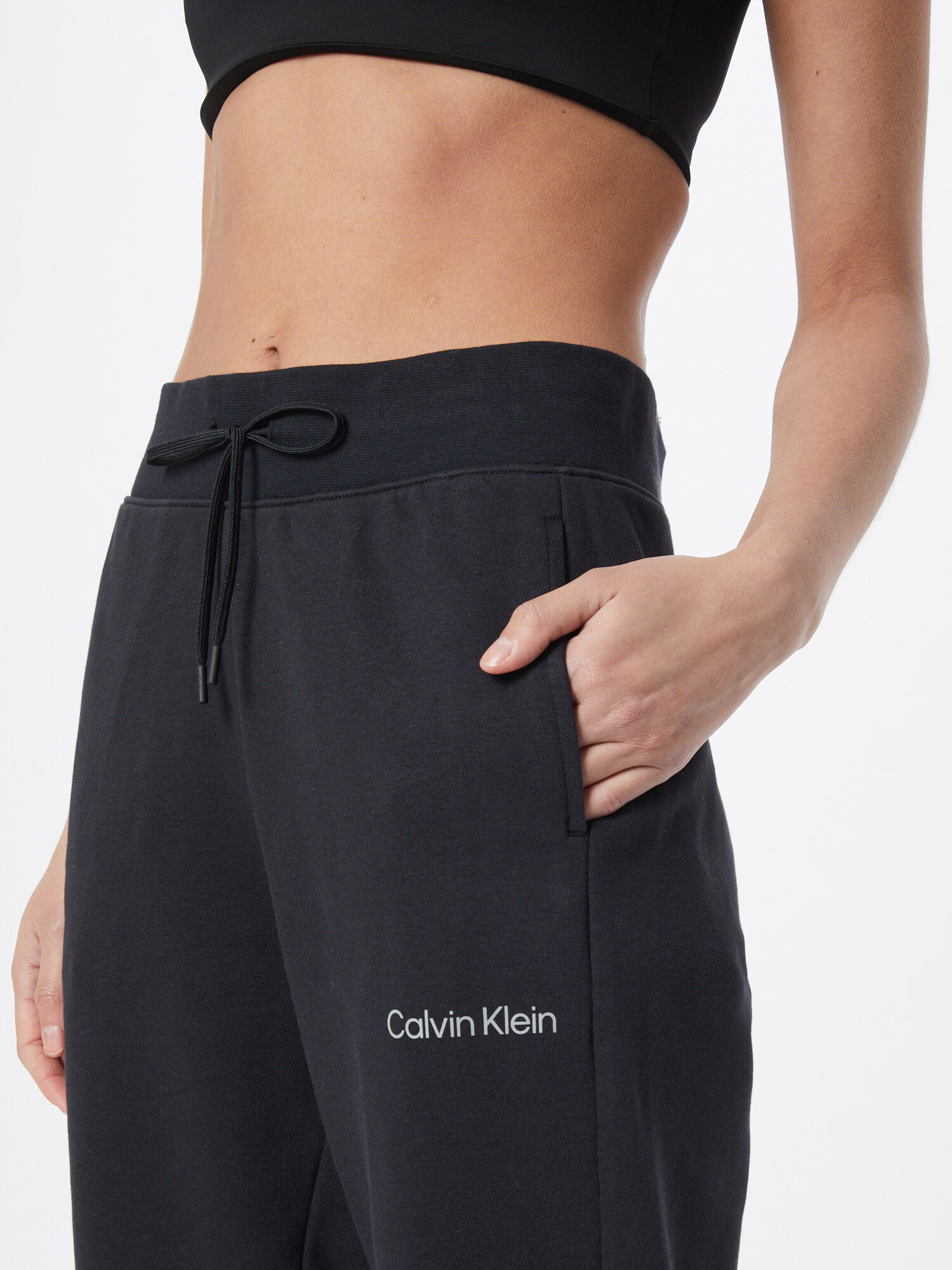 Calvin Klein Sport Športne hlače črna / bela - Pepit.si