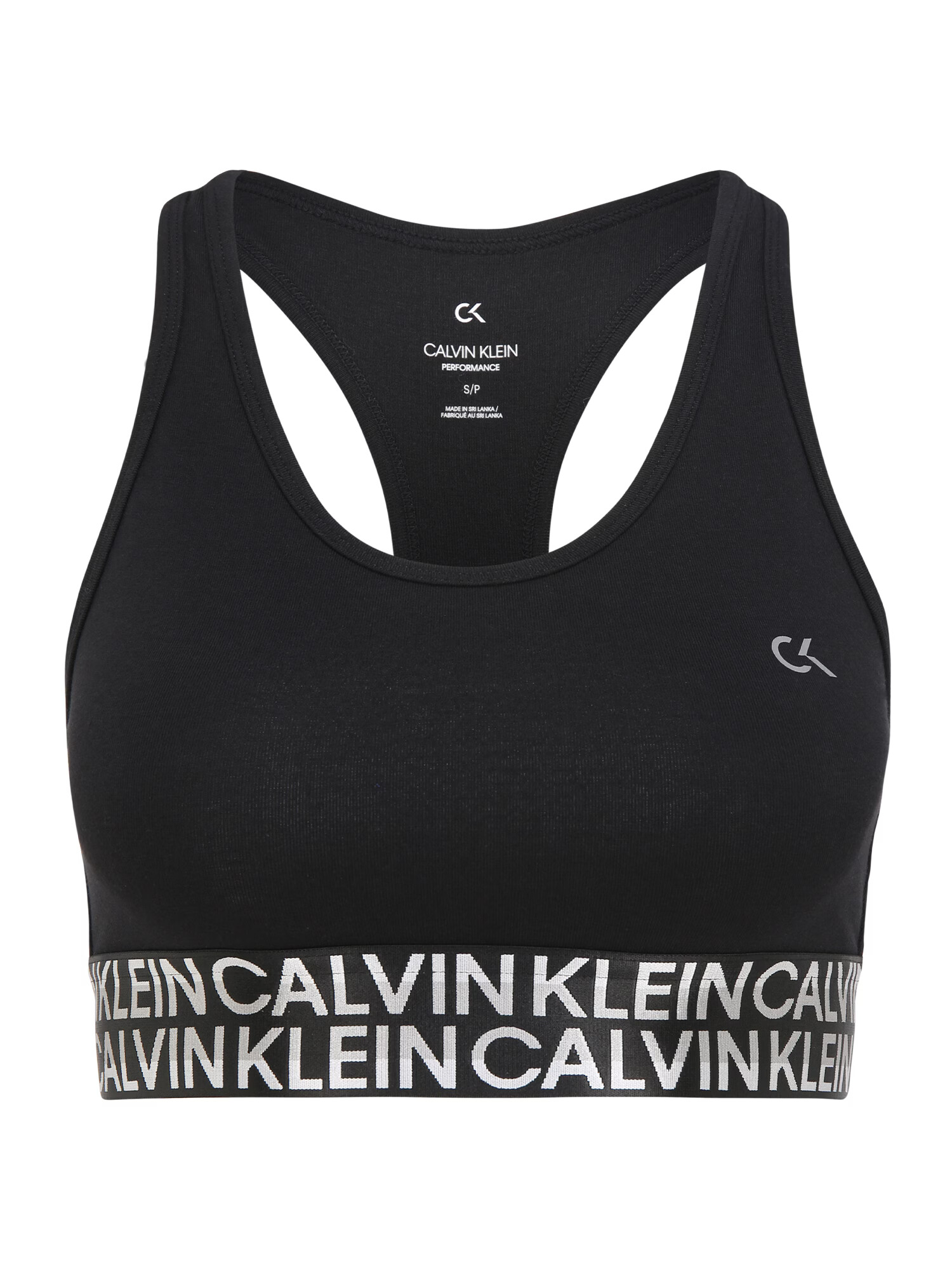 Calvin Klein Performance Športni nederček črna / bela - Pepit.si