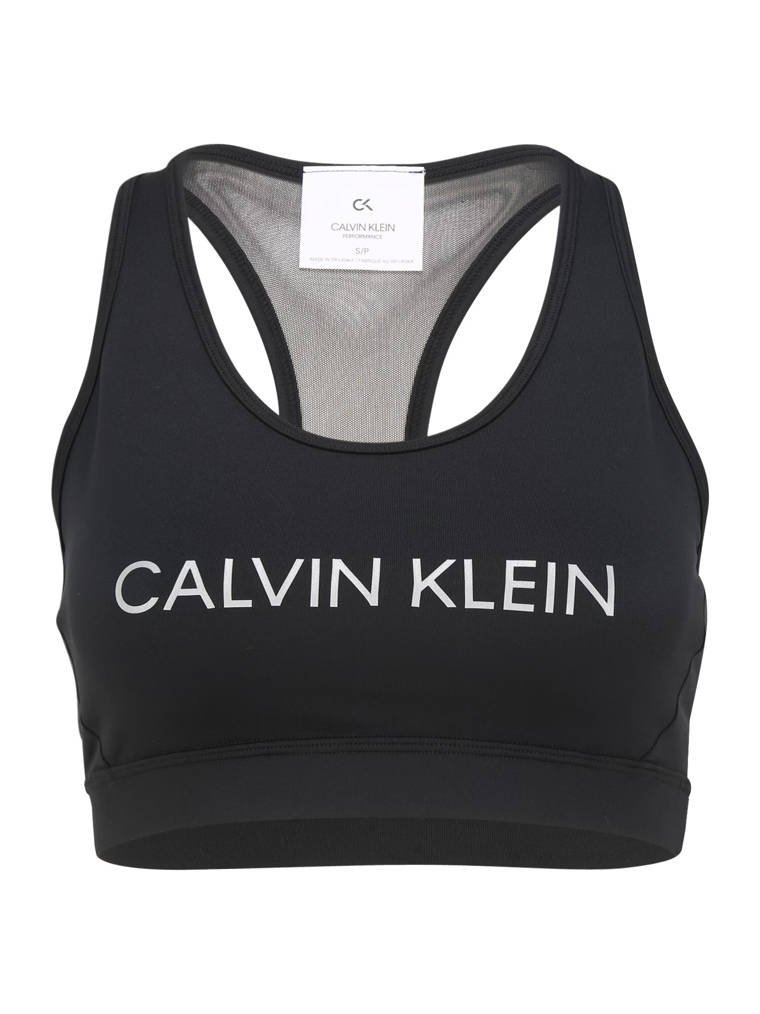 Calvin Klein Performance Športni nederček črna / bela - Pepit.si