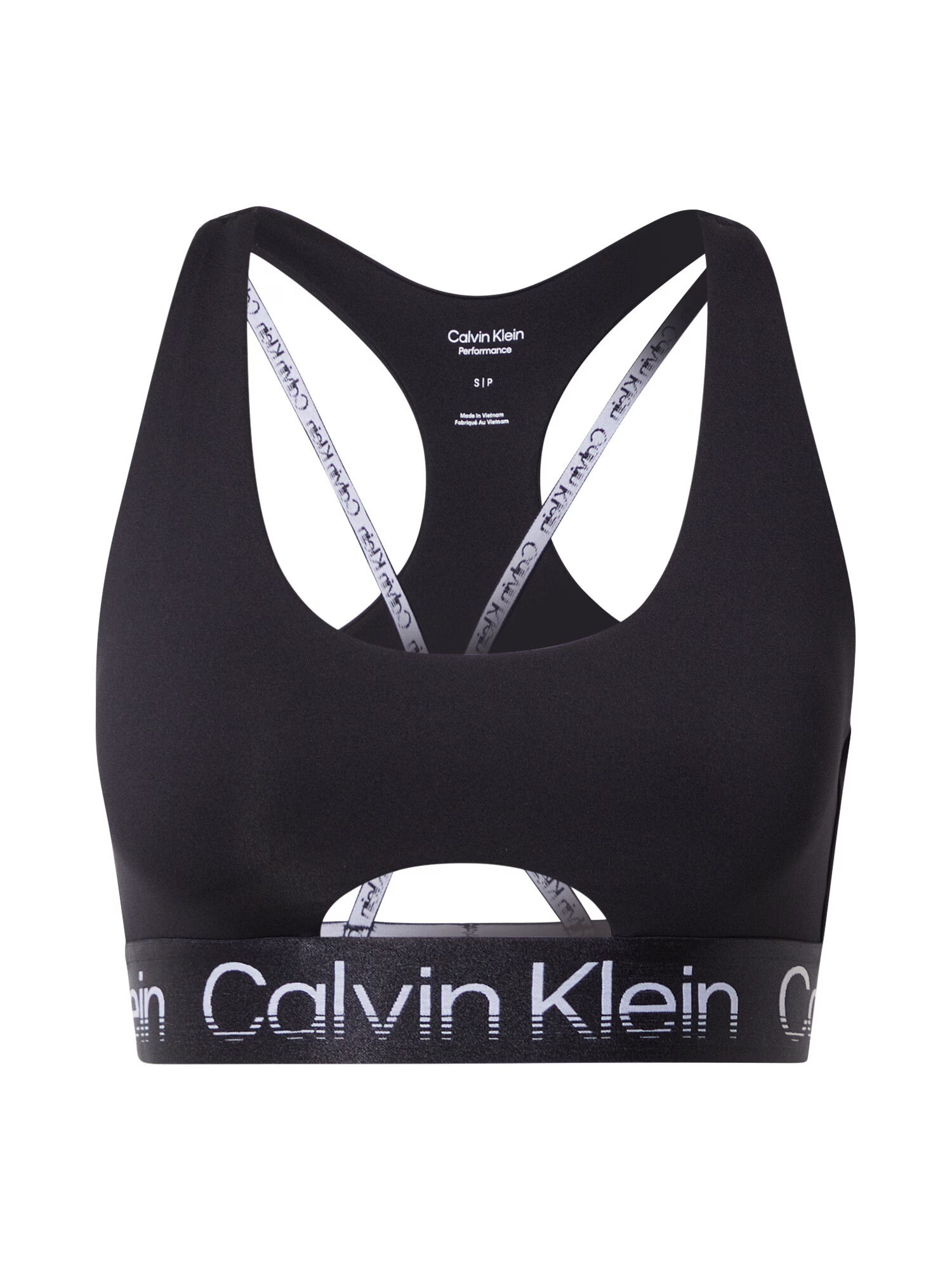 Calvin Klein Performance Športni nederček črna / bela - Pepit.si