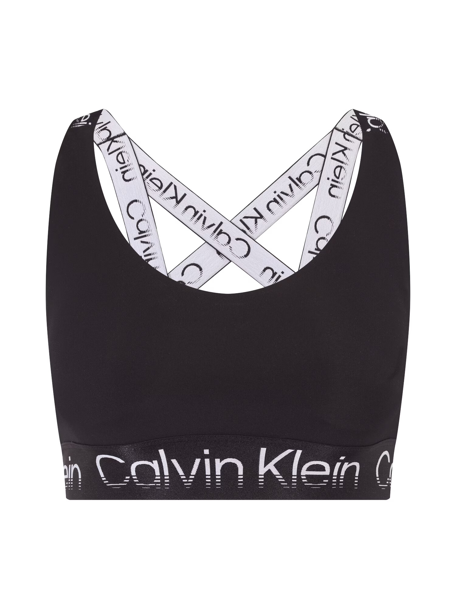 Calvin Klein Performance Športni nederček črna / bela - Pepit.si