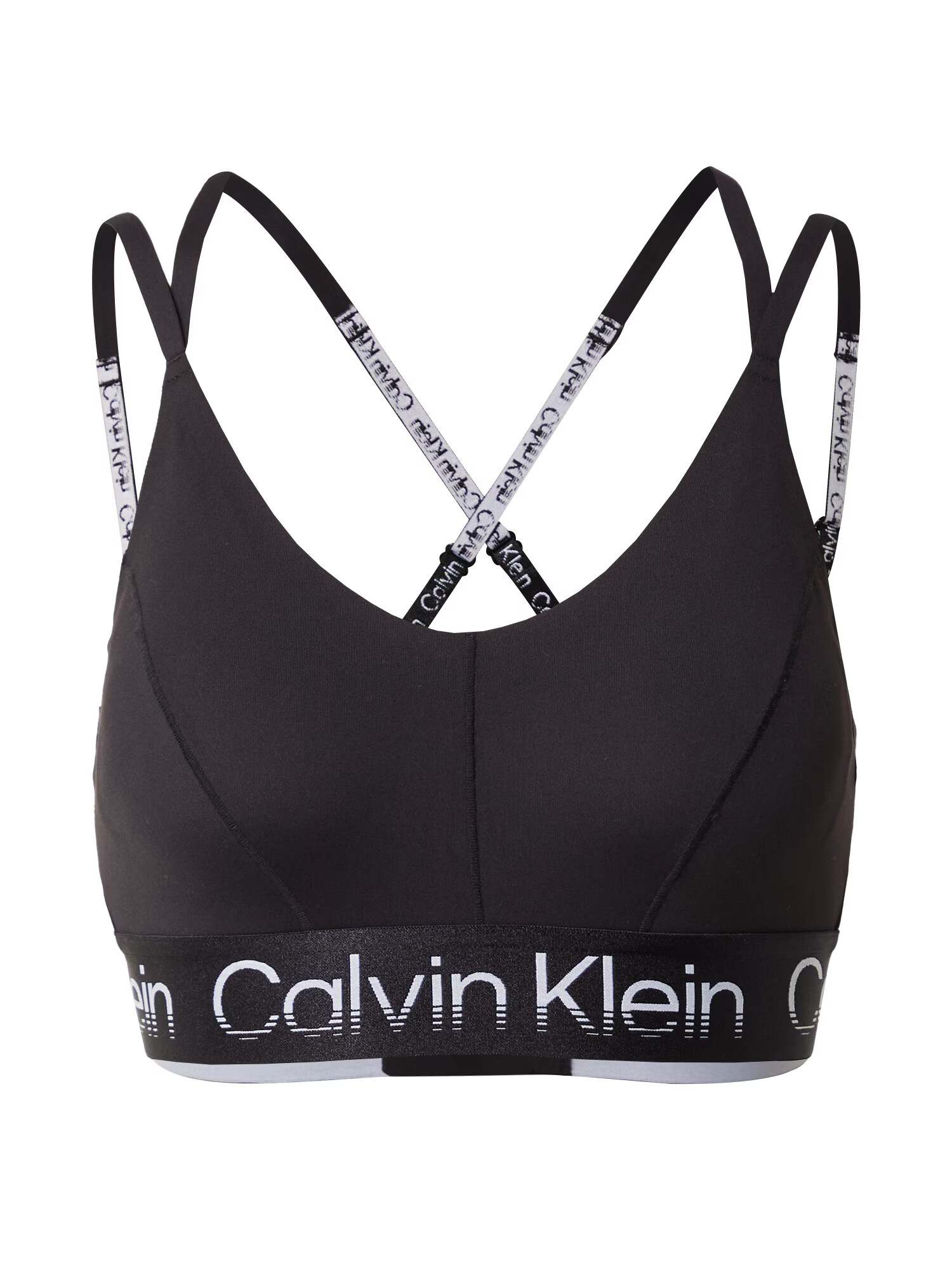 Calvin Klein Performance Športni nederček črna / bela - Pepit.si