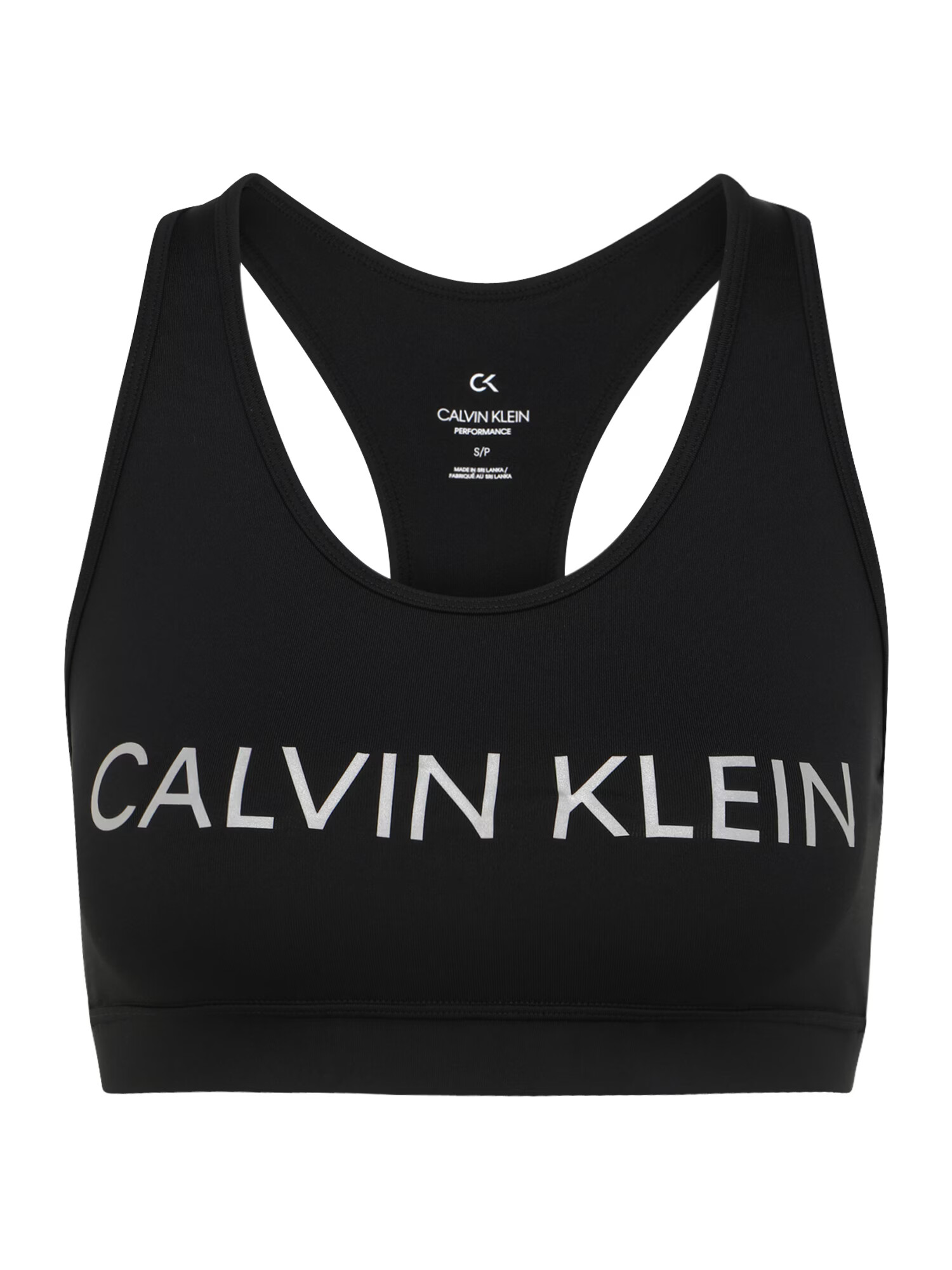 Calvin Klein Performance Športni nederček črna / bela - Pepit.si