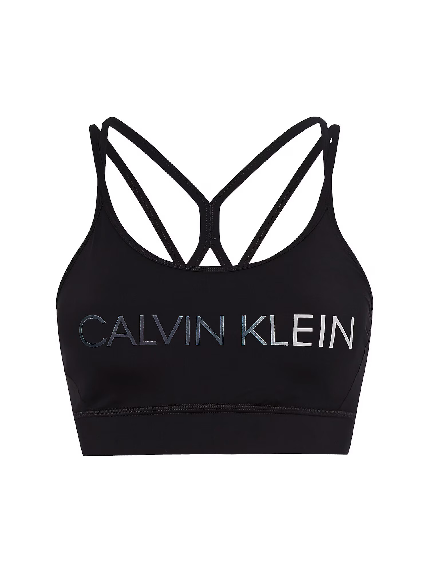 Calvin Klein Performance Športni nederček črna / srebrna - Pepit.si