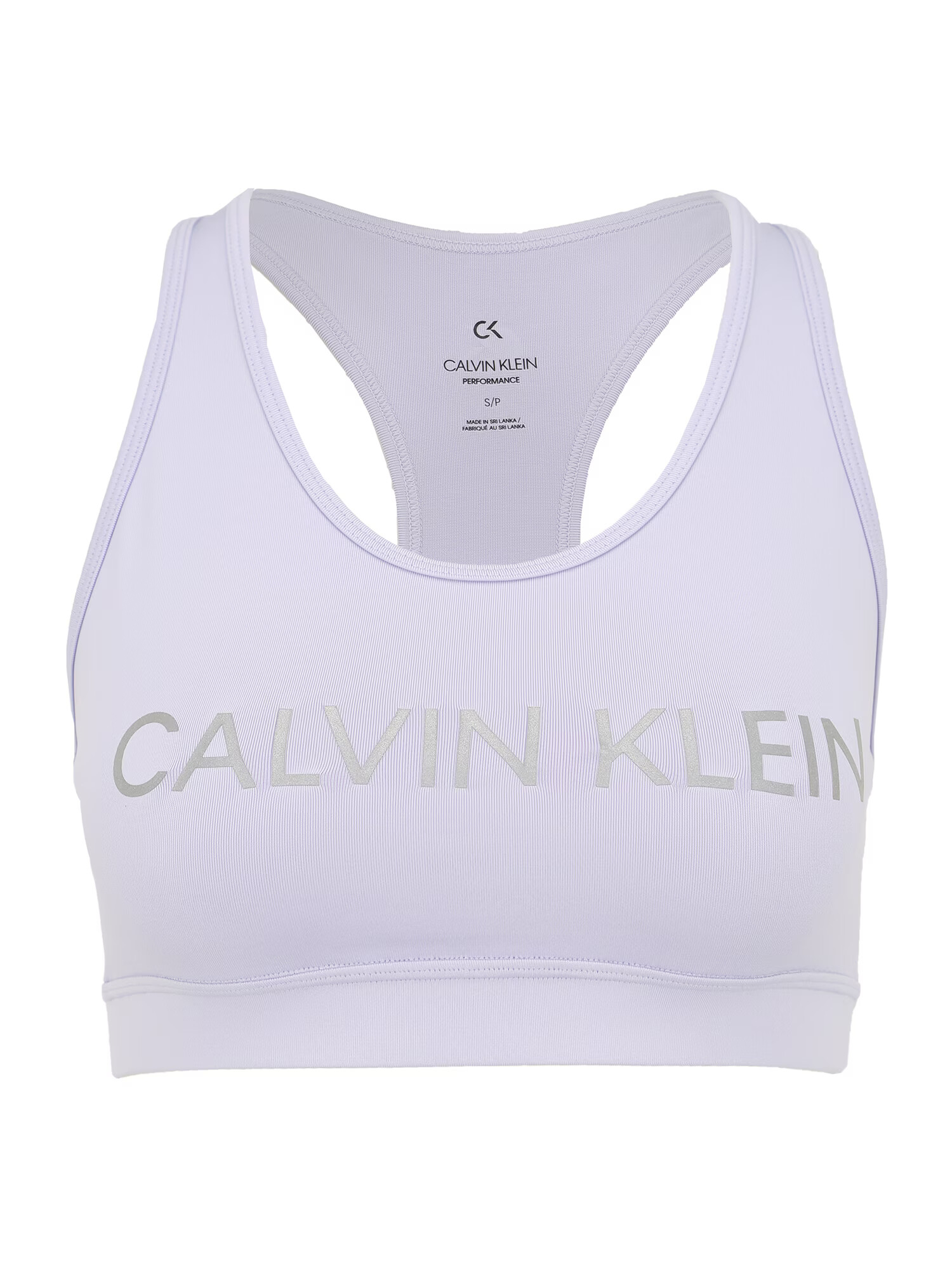 Calvin Klein Performance Športni nederček pastelno lila / srebrno-siva - Pepit.si