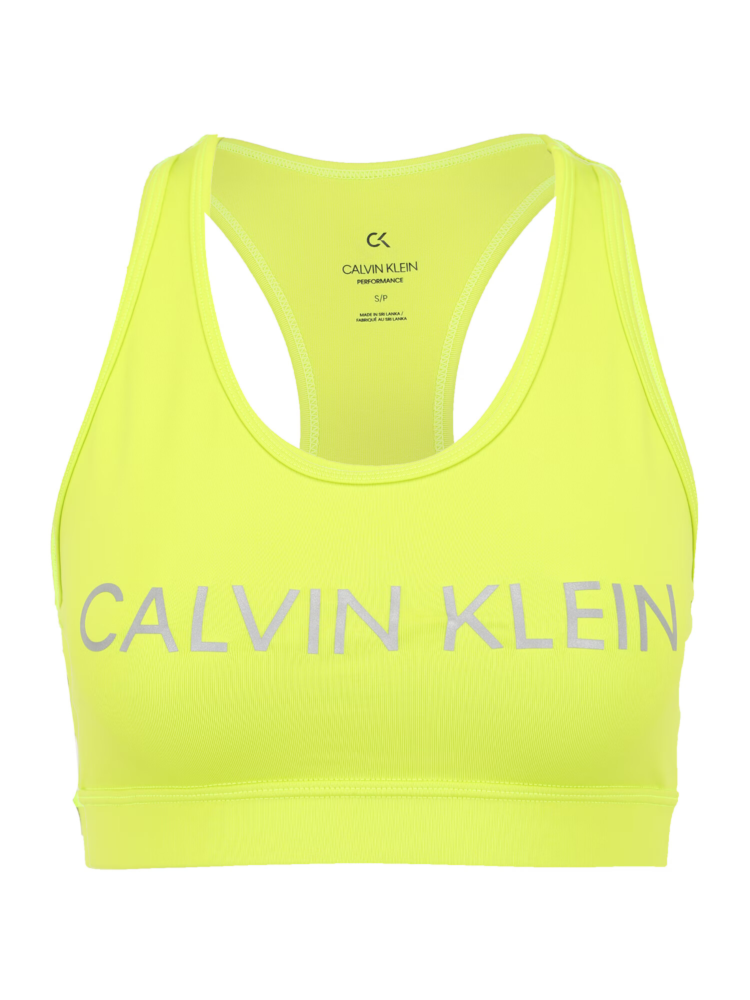 Calvin Klein Performance Športni nederček neonsko rumena / srebrno-siva - Pepit.si