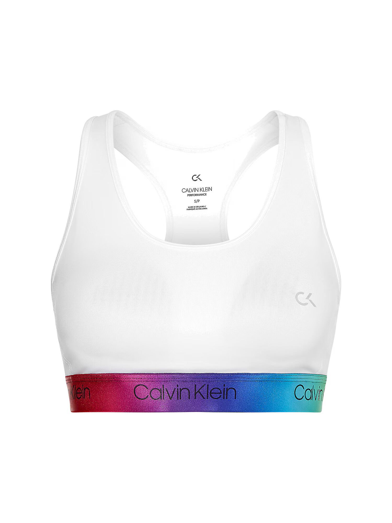 Calvin Klein Performance Športni nederček 'Pride' bela / temno liila / turkizna / ciklama - Pepit.si