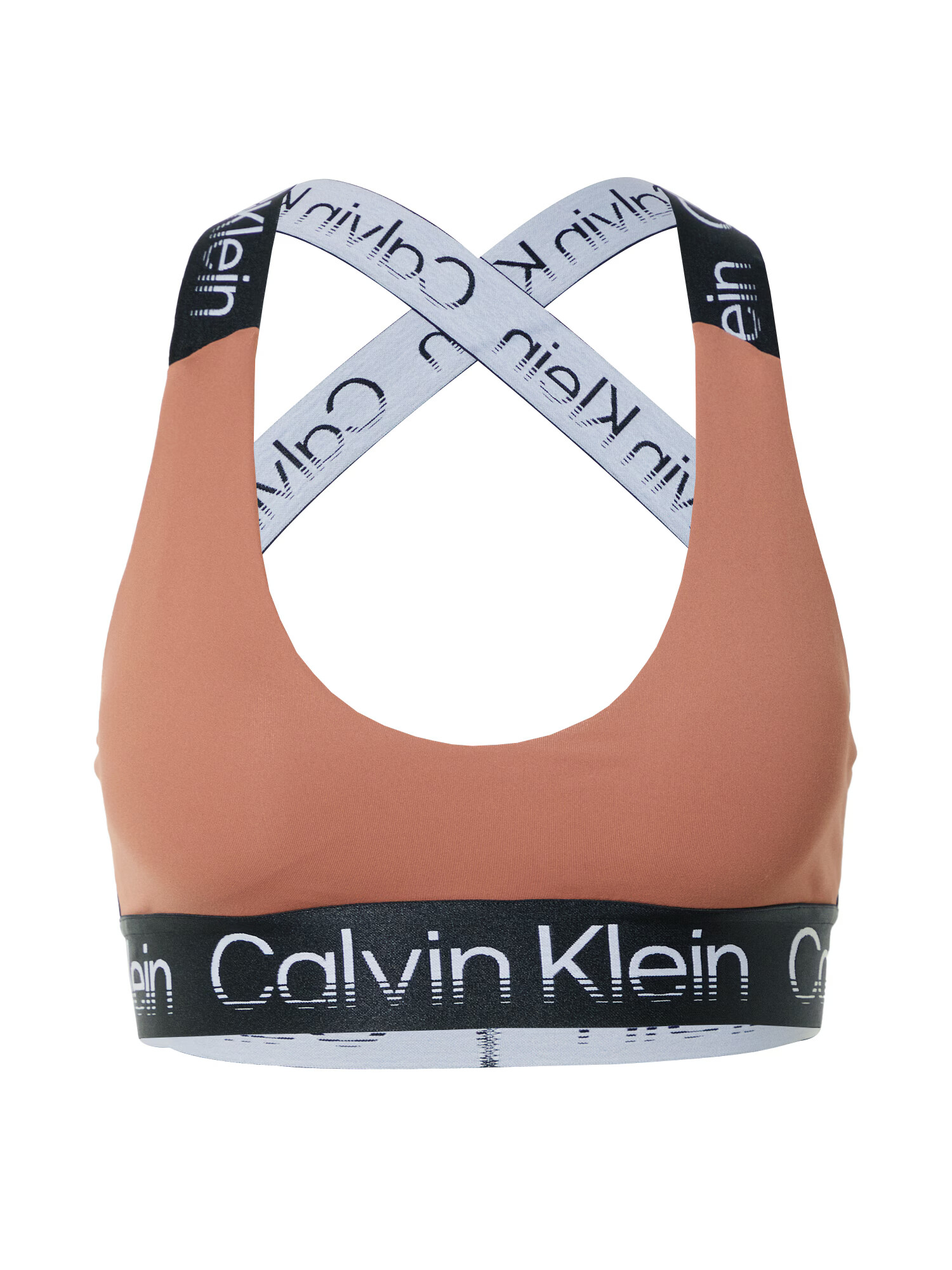 Calvin Klein Performance Športni nederček rjava / črna / bela - Pepit.si