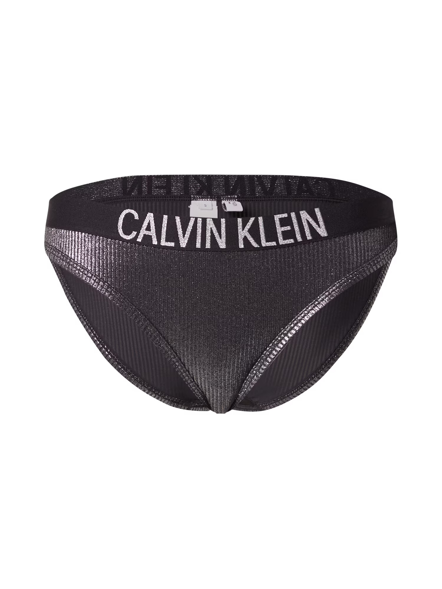 Calvin Klein Swimwear Bikini hlačke črna / srebrna - Pepit.si