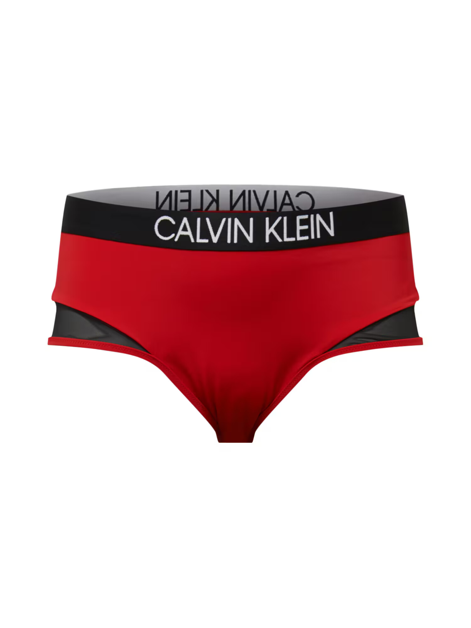 Calvin Klein Swimwear Plus Bikini hlačke rdeča / črna / bela - Pepit.si