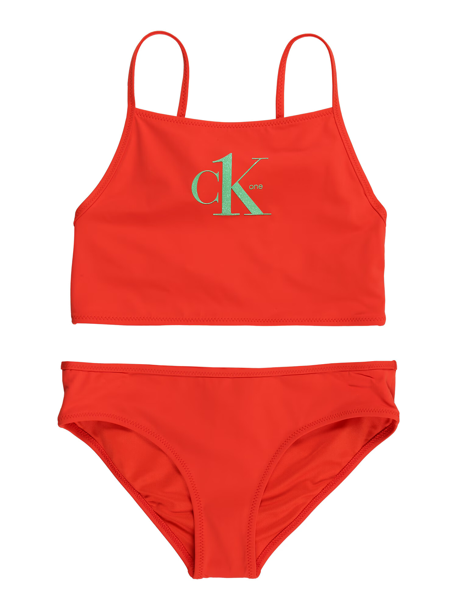 Calvin Klein Swimwear Bikini svetlo zelena / oranžno rdeča - Pepit.si